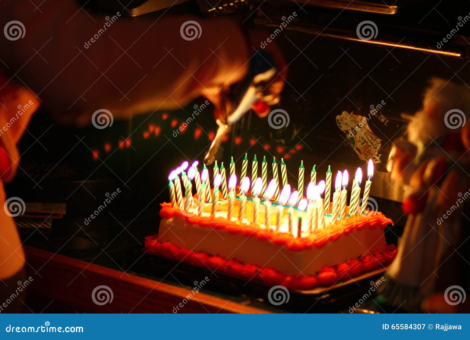 Candles on a Cake stock image. Image of lensflare, celebration 65584307