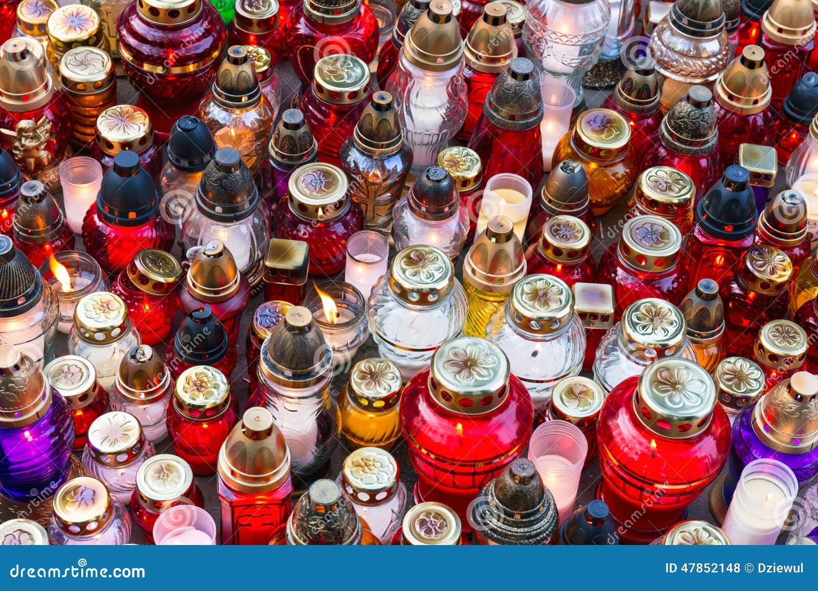 Candles in the cemetery stock photo. Image of faith, graveyard 47852148