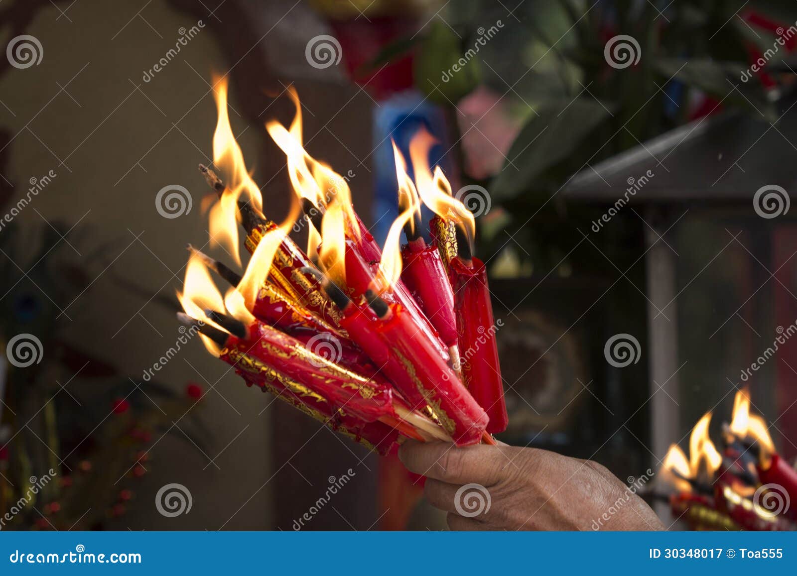 Candles on Chinese New Year Stock Image Image of flame, temple 30348017