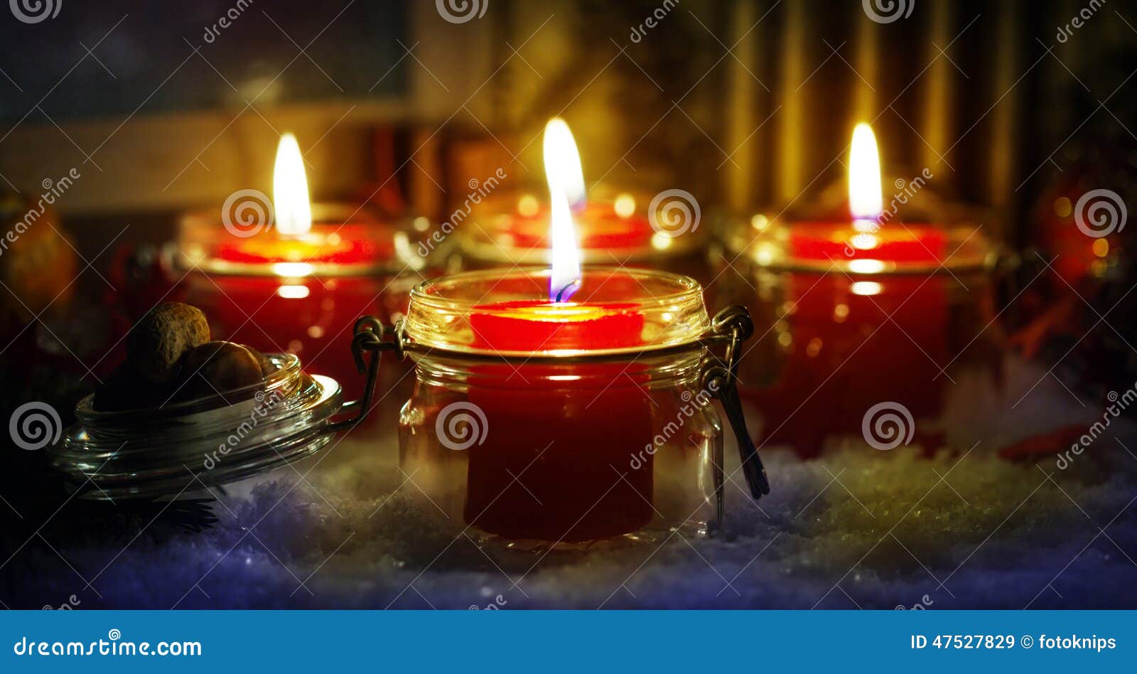 Candles, Christmas Eve stock image. Image of glass, decoration 47527829