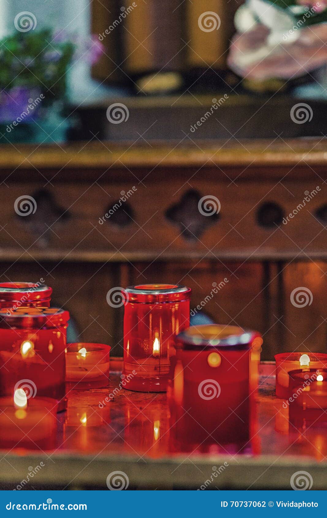 Candles in church stock photo. Image of faith, church 70737062