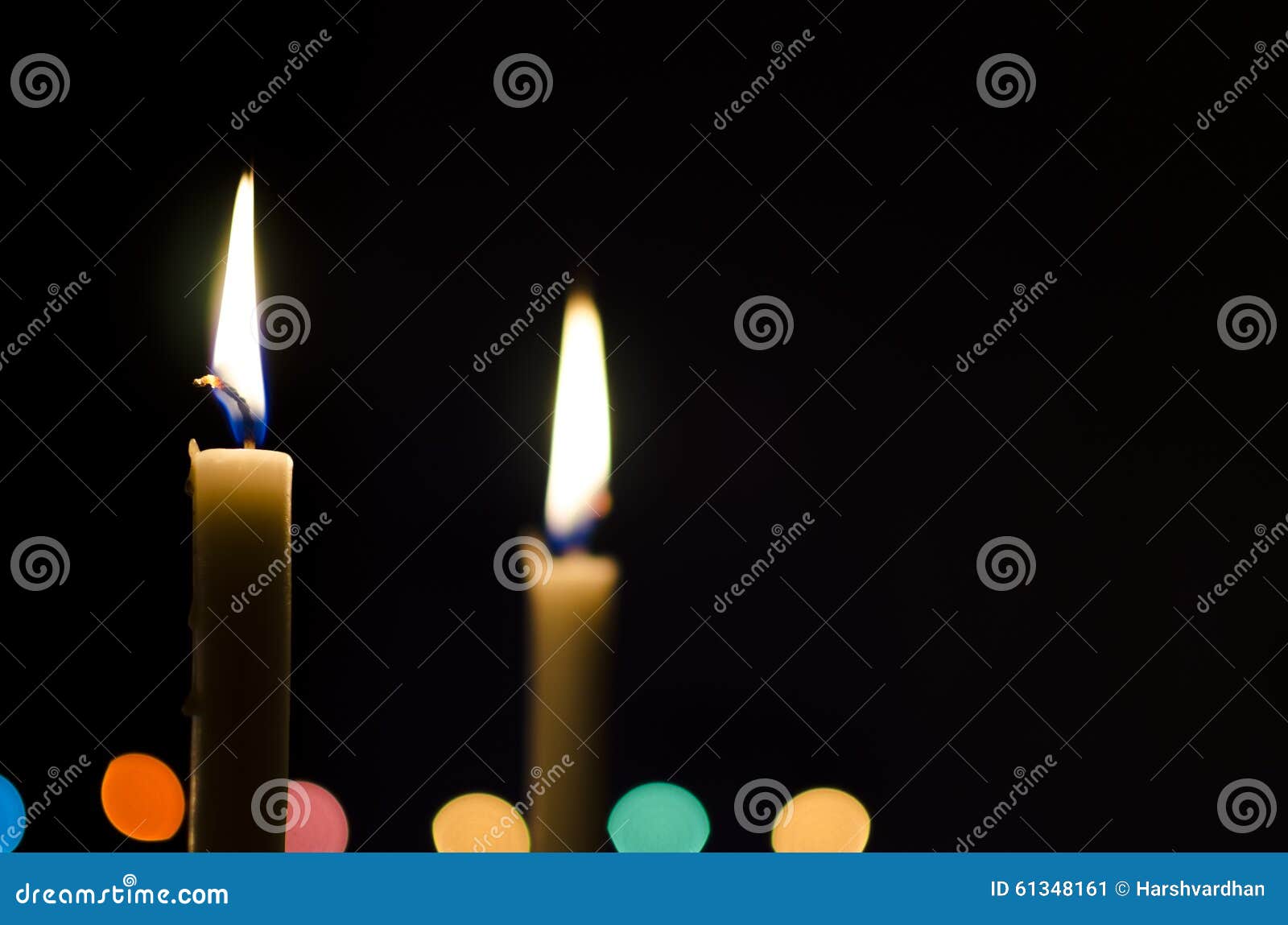 Candles in dark night stock image. Image of light, fire 61348161