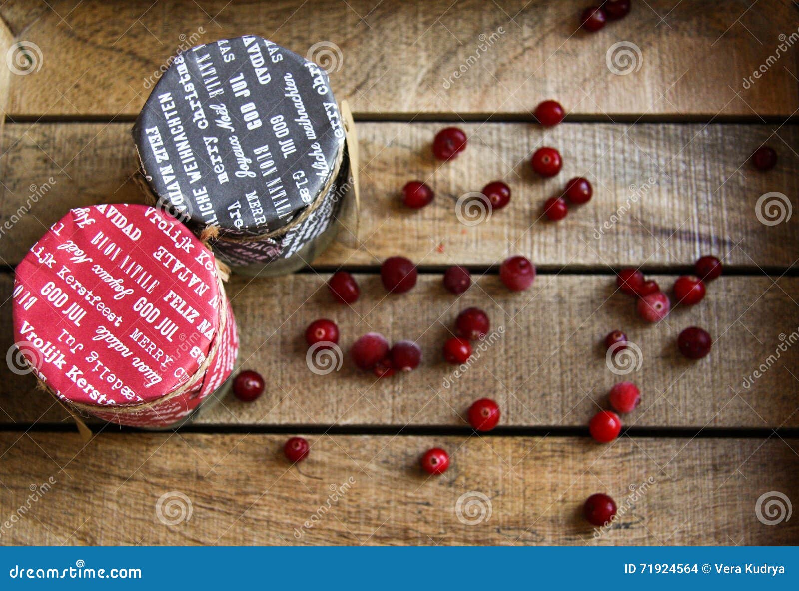 Candles in Gift Wrap Looking Like Jampots Top View Stock Photo Image