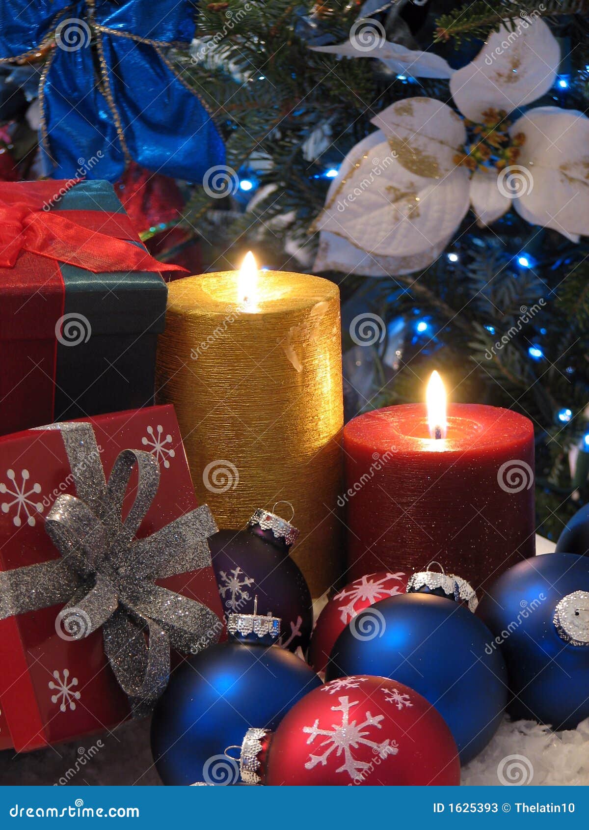 Candles and Gifts stock image. Image of decorations, inside 1625393