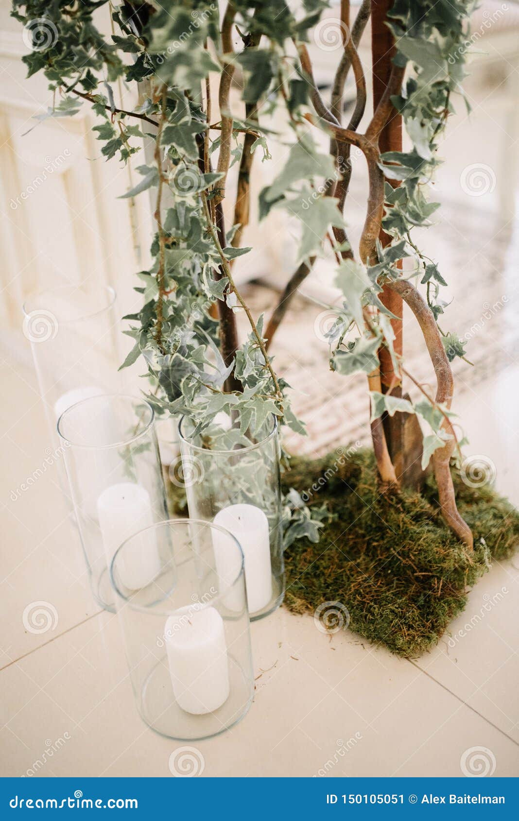 Candles in Glass Cups at the Wedding Stock Image Image of celebration