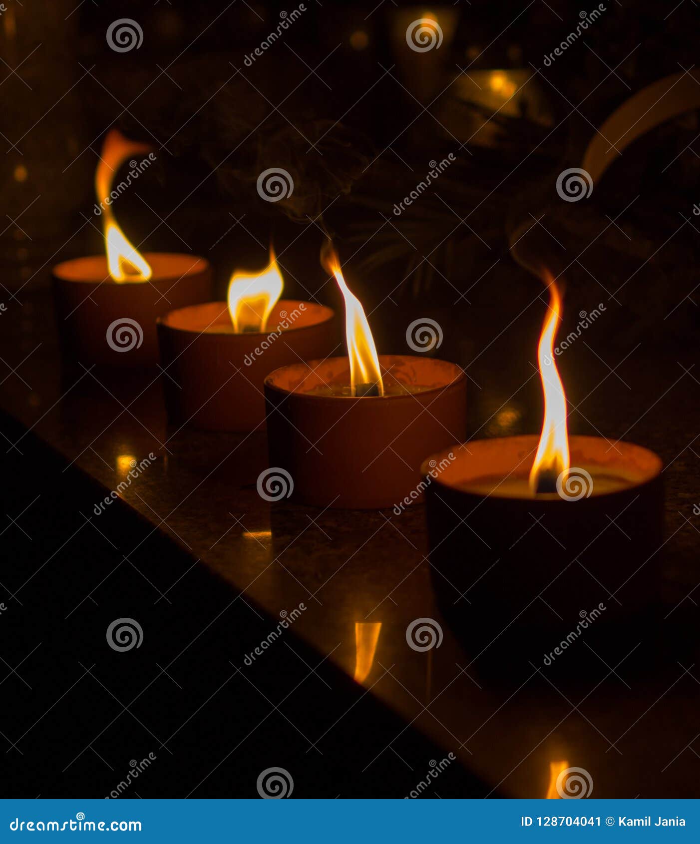 Candles at Grave at Hallowen Stock Image Image of candlelight, light