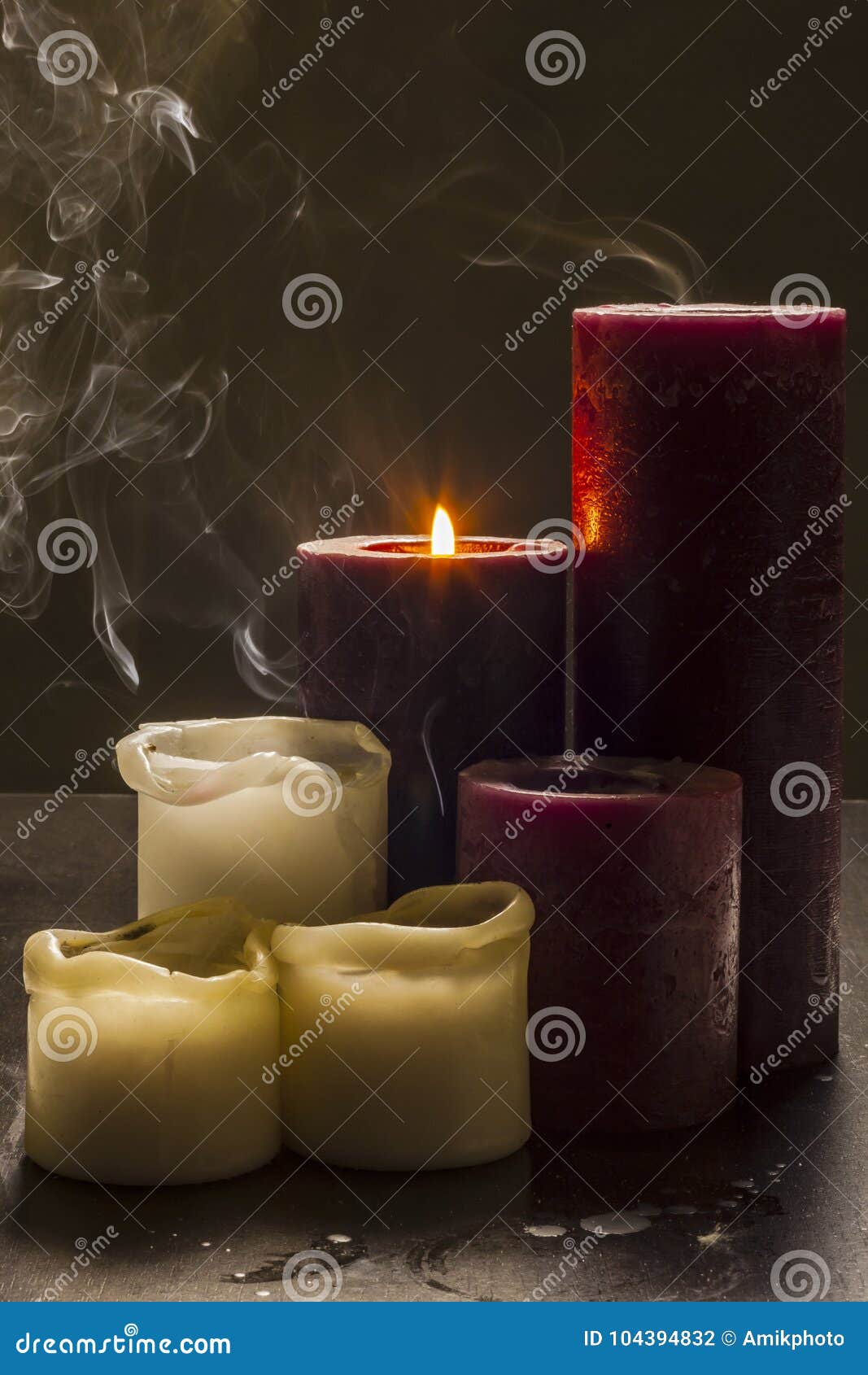 candles and gray smoke