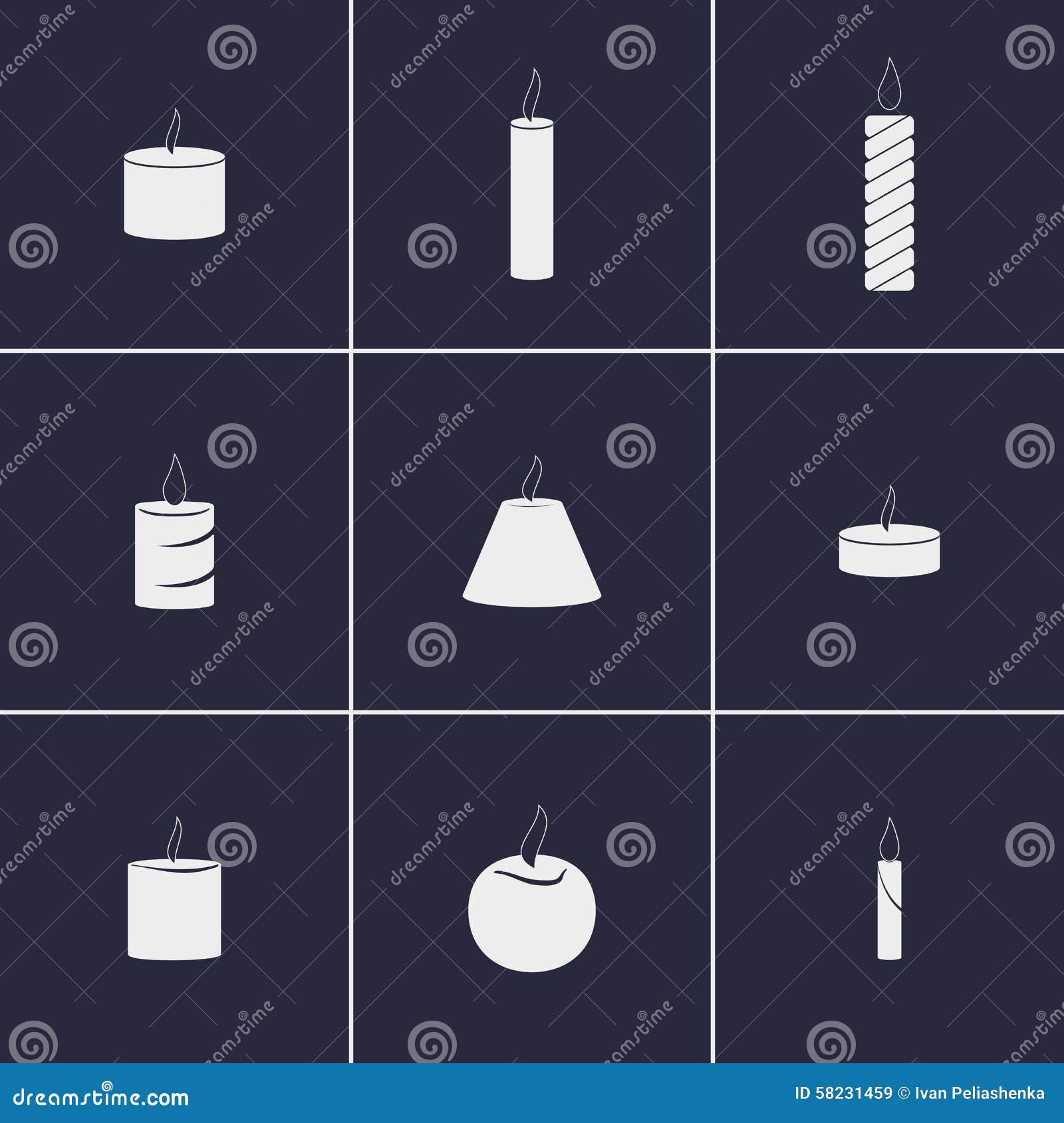 Candles icons stock vector. Illustration of vector, paraffin - 58231459