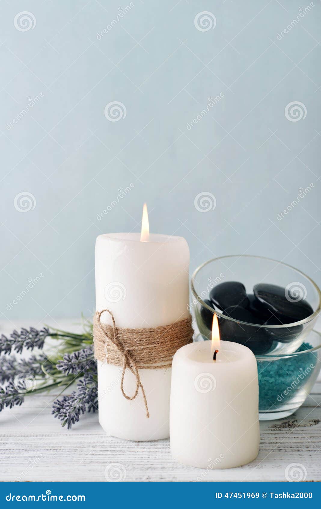 Candles with Lavender Flowers Stock Image - Image of background ...