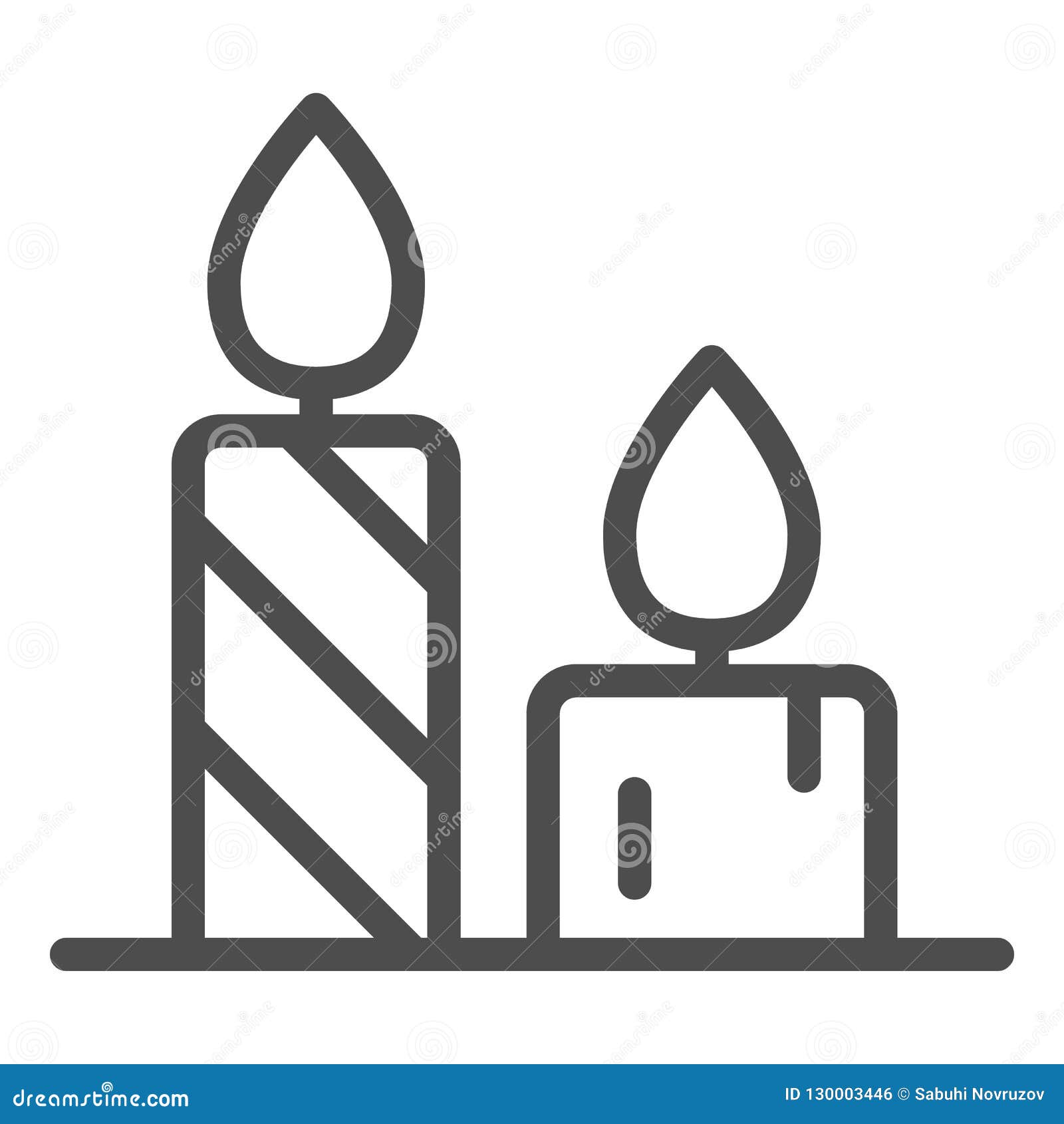 Candles Line Icon. Xmas Candles Vector Illustration Isolated on White. Christmas Flame Outline