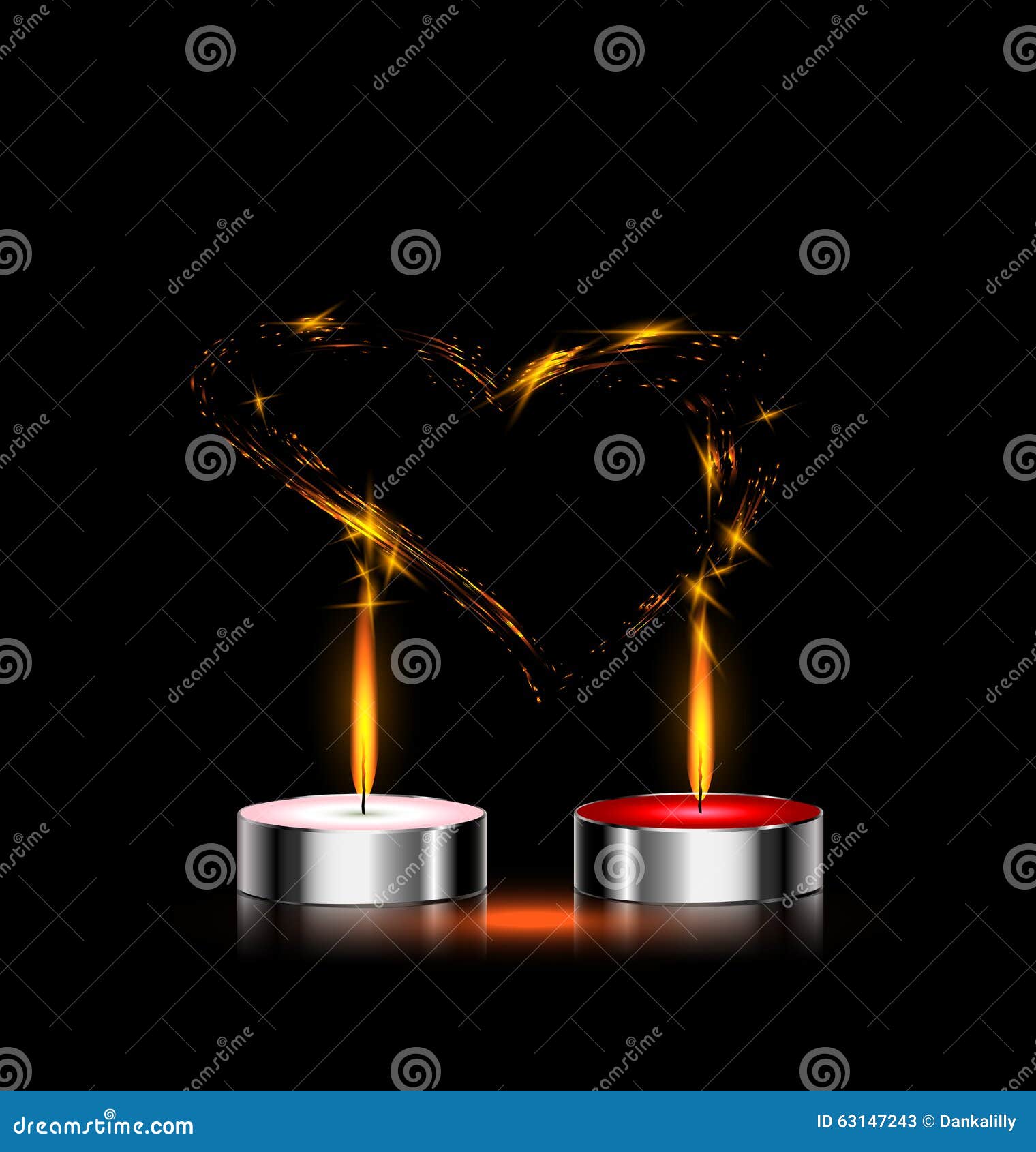 Candles in love stock vector. Illustration of flamboyant 63147243