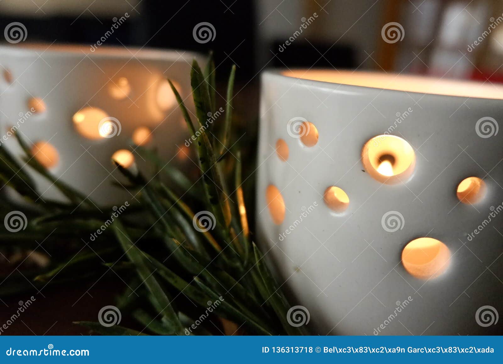 Candles for a Warm Illumination Stock Photo - Image of intimate ...