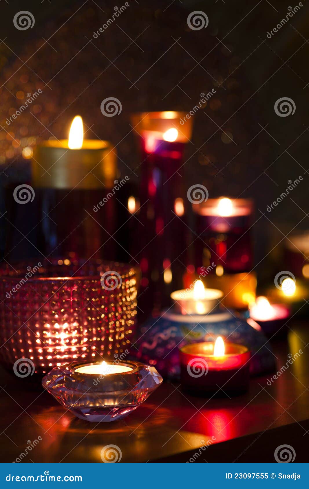 Candles in the night stock image. Image of glow, party 23097555
