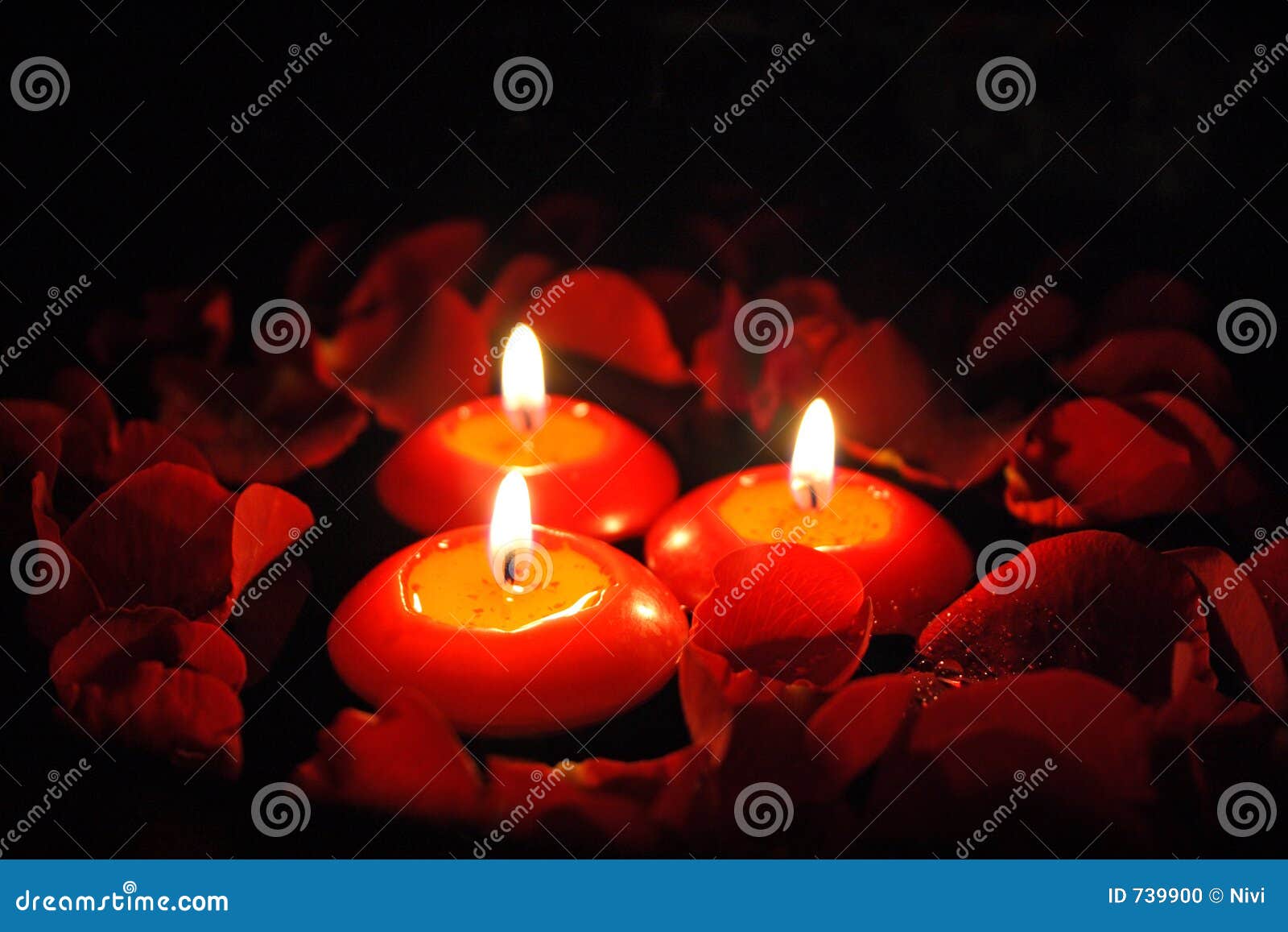 Candles with rose petals stock photo. Image of water, spiritual 739900