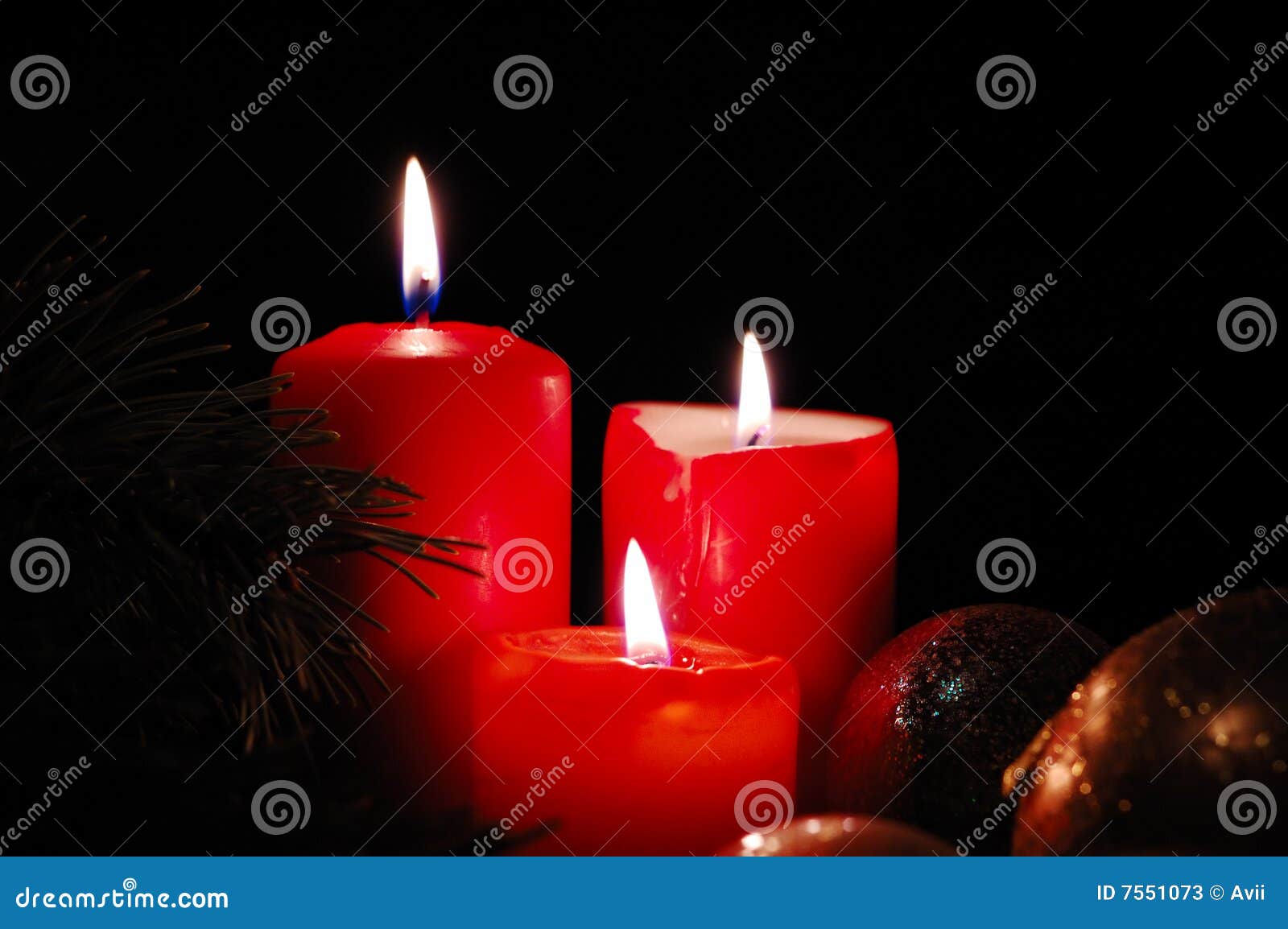 Candles and Seasonal Decorations Stock Image Image of decoration