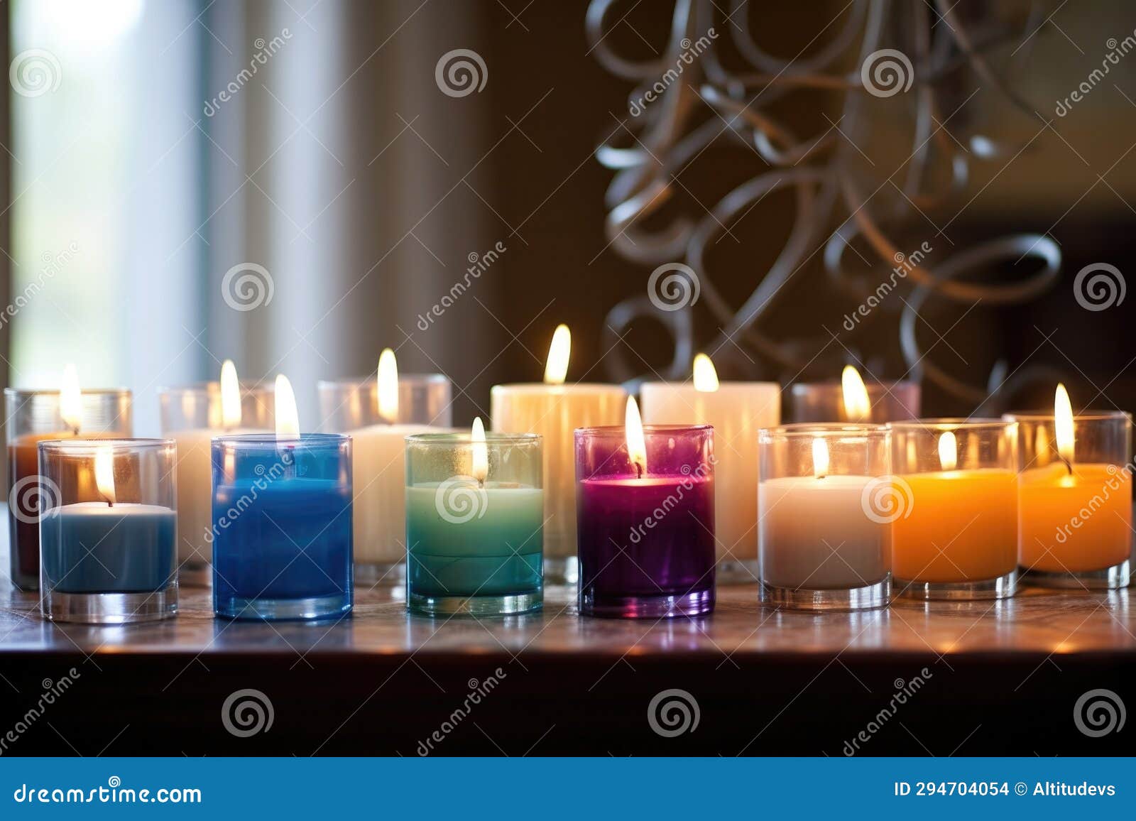 Candles in a Serene Setting with Soothing Colors Stock Photo Image of