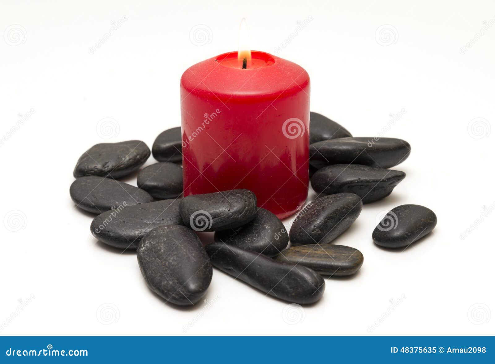 Candles with stones stock image. Image of decoration 48375635