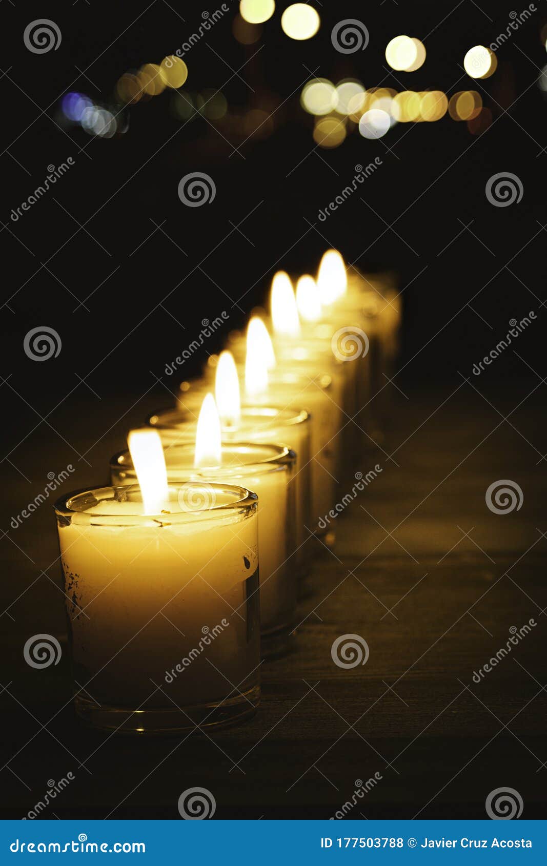 Candles on a Table in a Catholic Church Stock Photo Image of worship