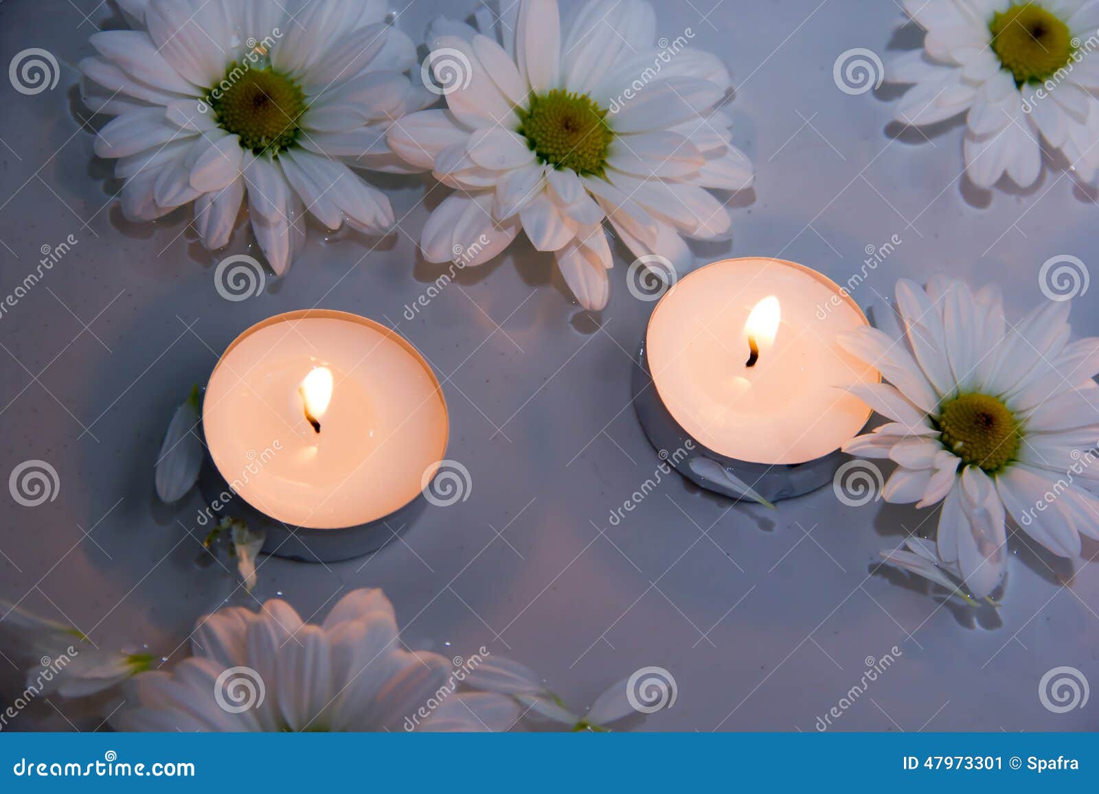Candles in water up close stock image. Image of detail 47973301
