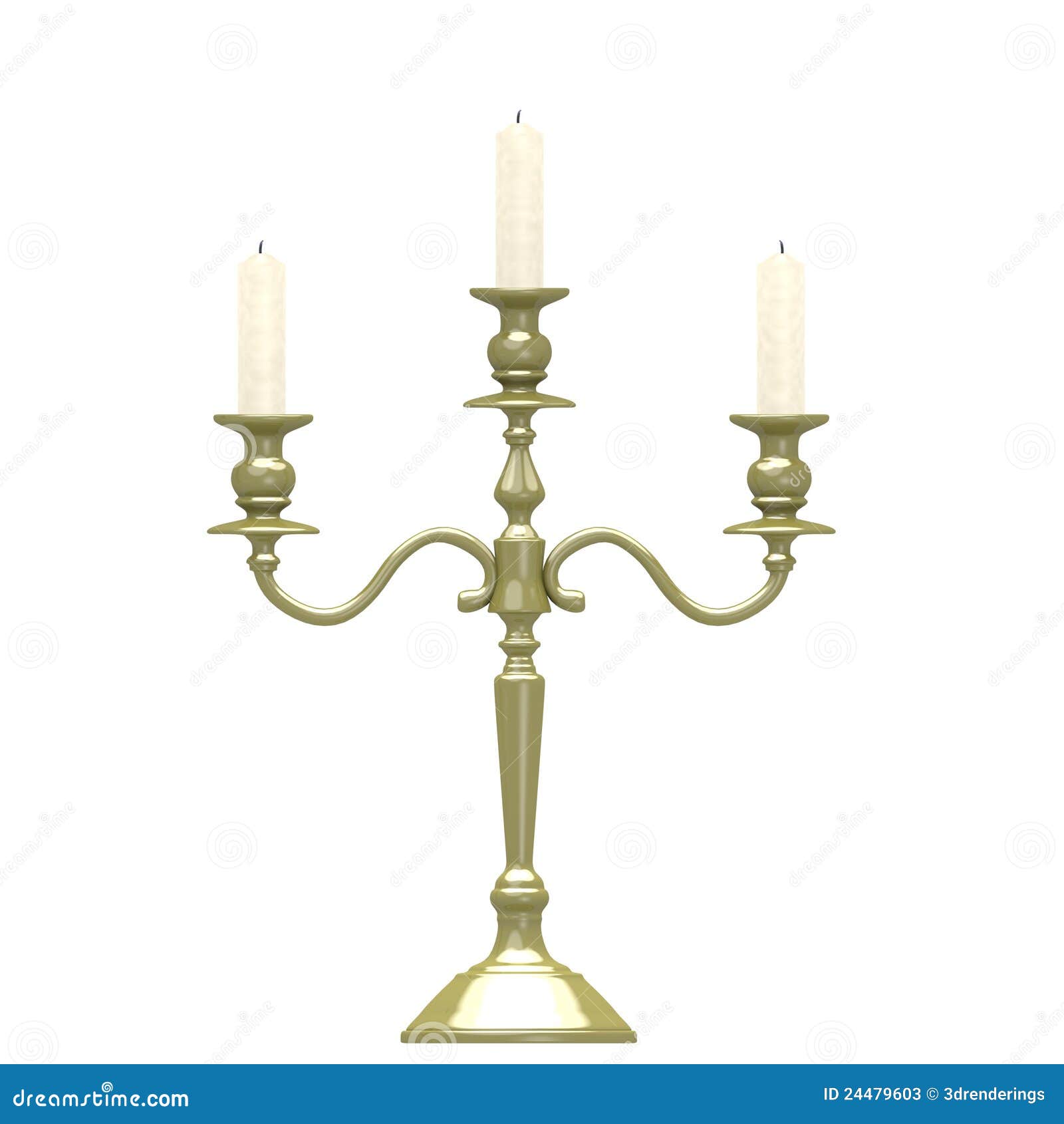 Candlestick with Candles (not Lit) Stock Illustration Illustration of