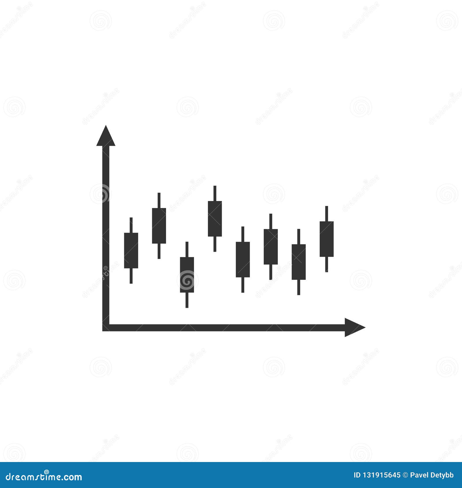 Candlestick Chart Icon Vector Illustration Flat Design Stock - 