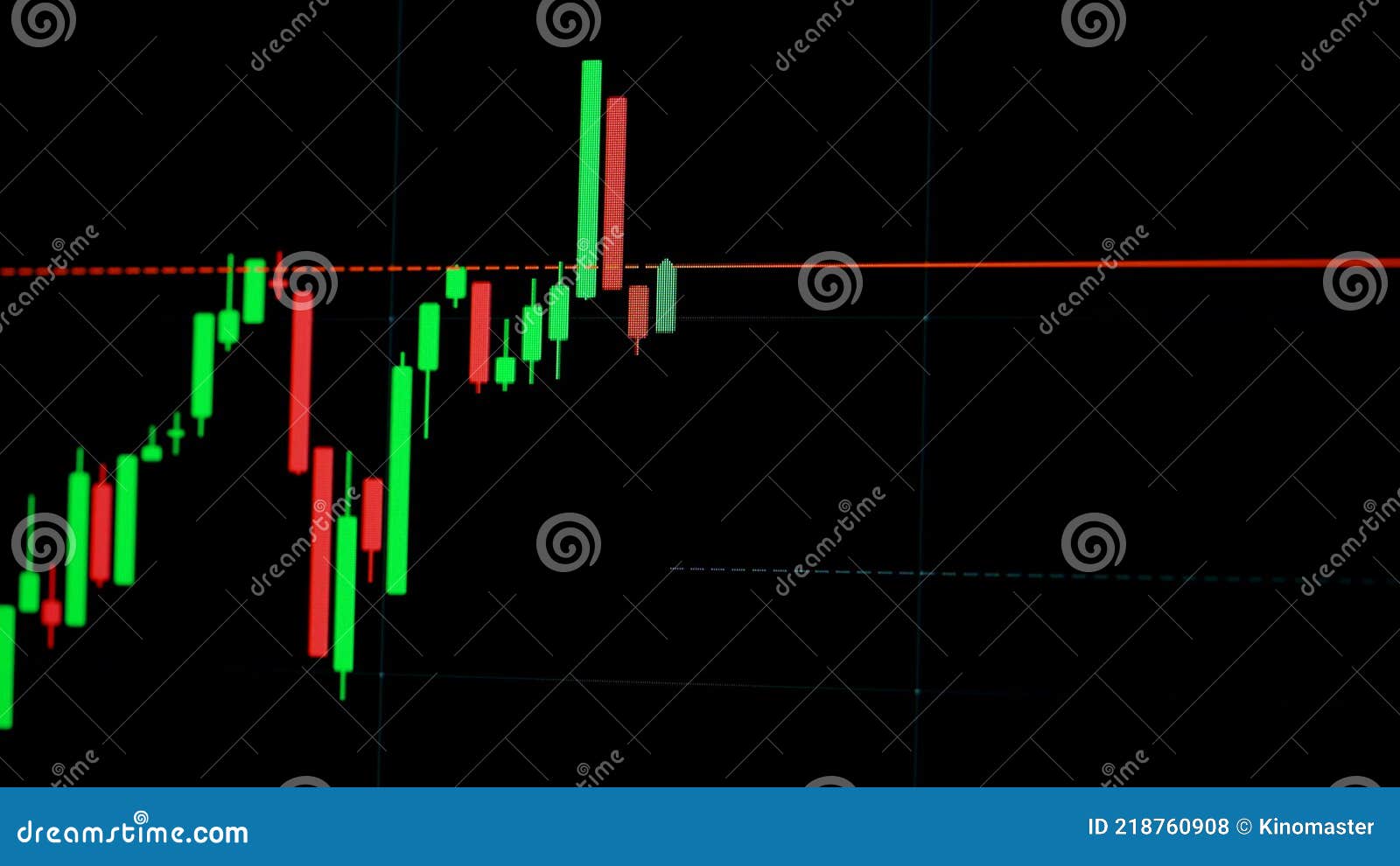 Candlestick Graph of Cryptocurrency or Stock with Moving Indicator Pointer.  Bitcoin Exchange Listing Stock Footage - Video of financial, online:  218760908