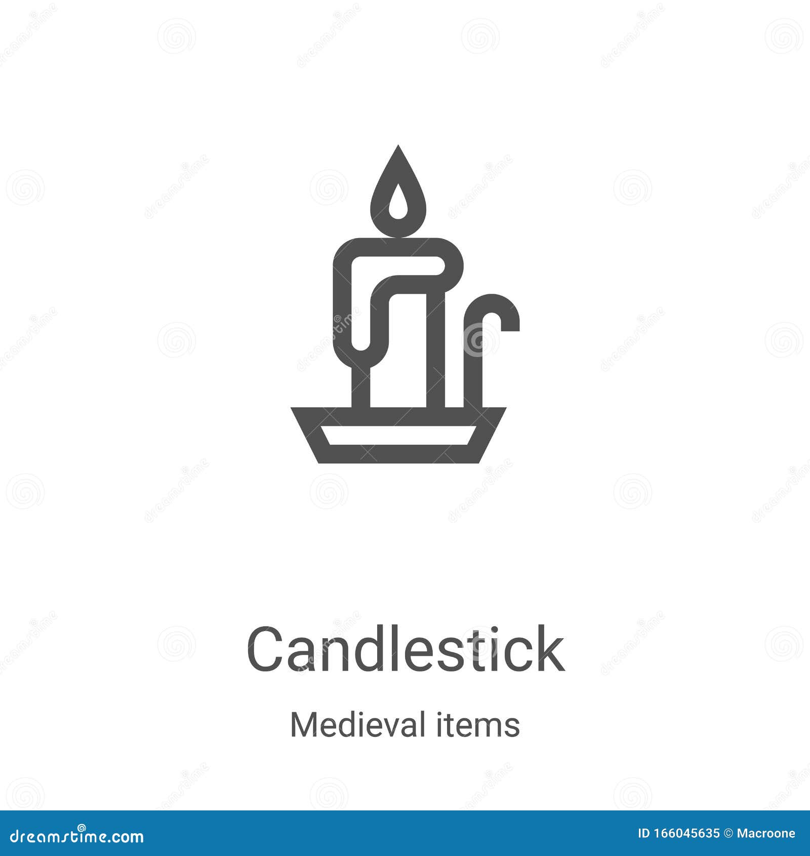 Candlestick Icon Vector from Medieval Items Collection. Thin Line