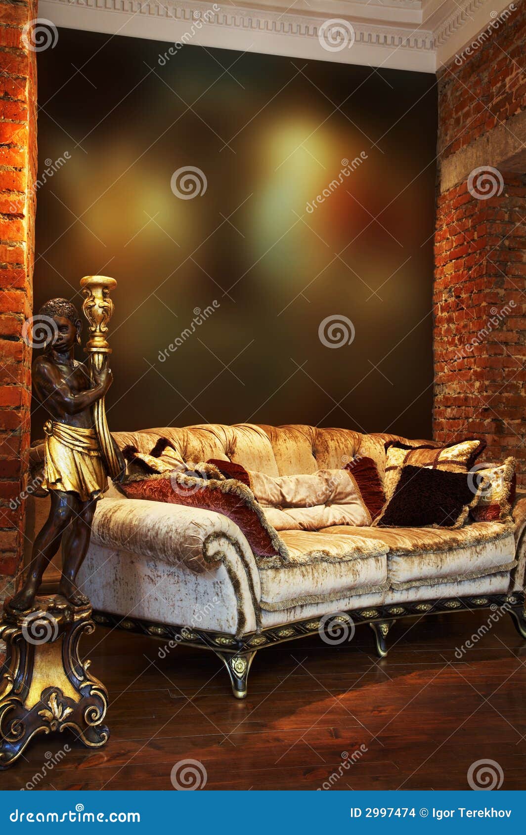 Candlestick and sofa stock photo. Image of floor, residential 2997474