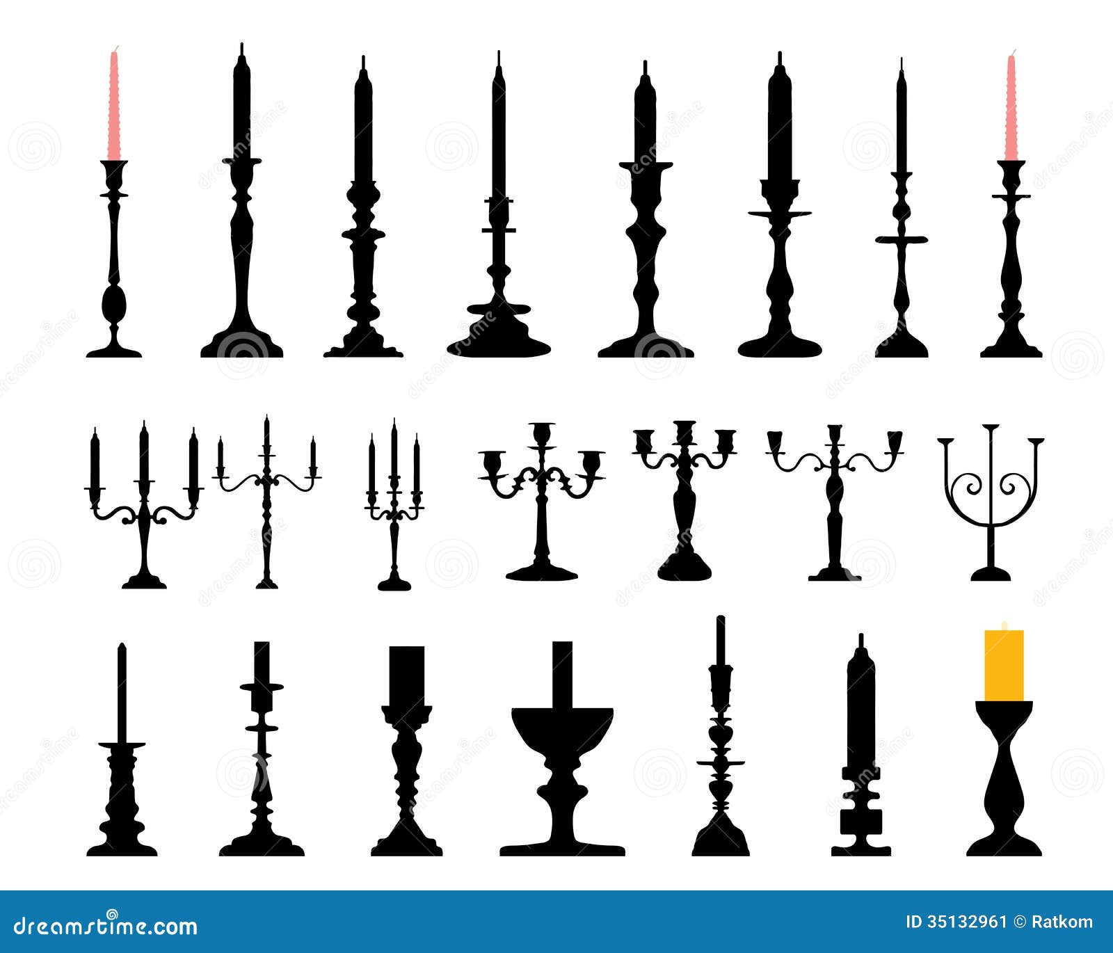 Candlesticks stock illustration. Illustration of metallic - 35132961