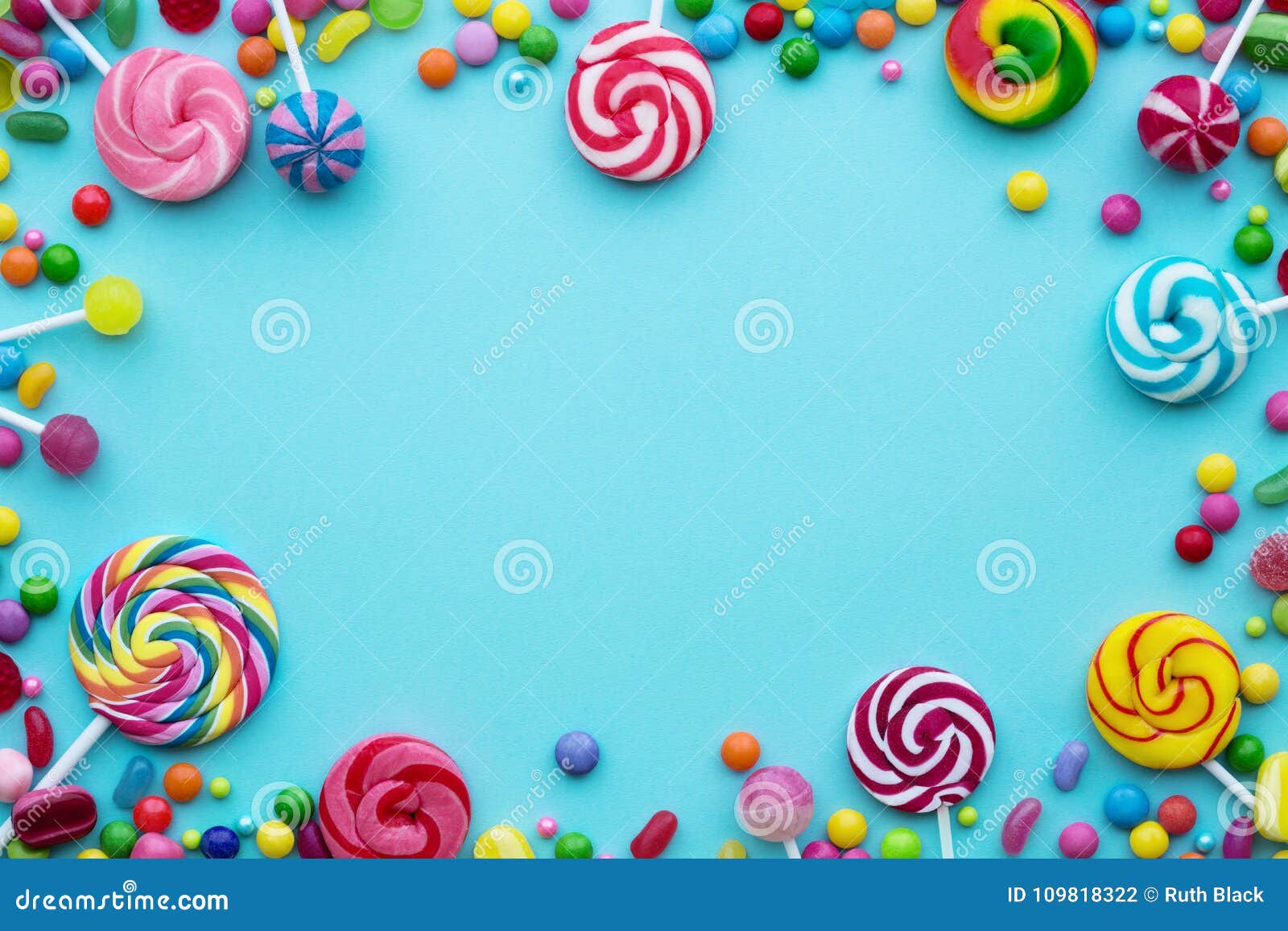 Candy Background with Copyspace Stock Photo - Image of bean, birthday ...