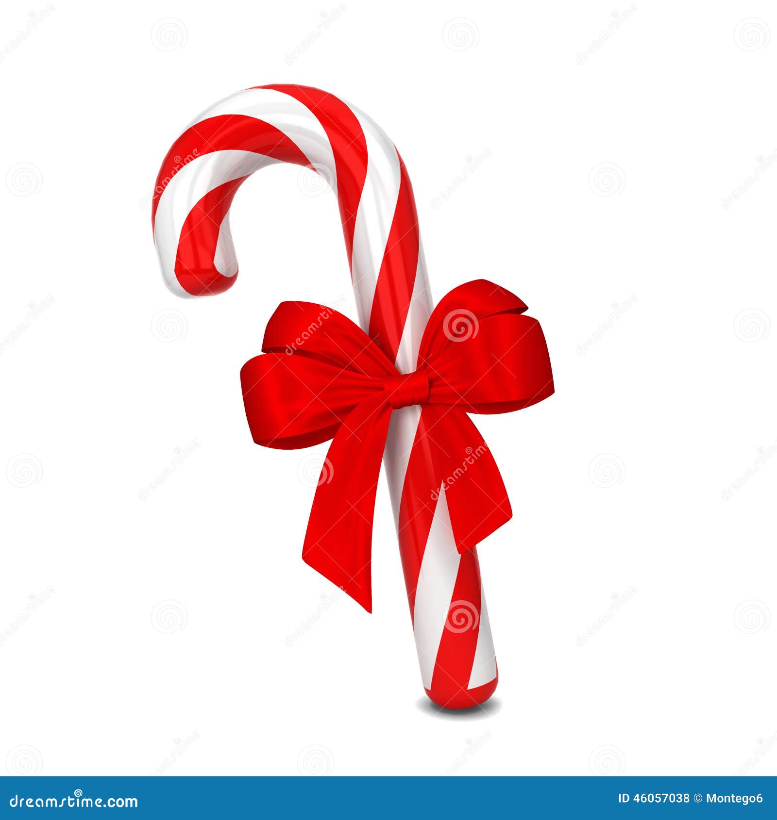 Candy cane with bow stock illustration. Illustration of december 46057038