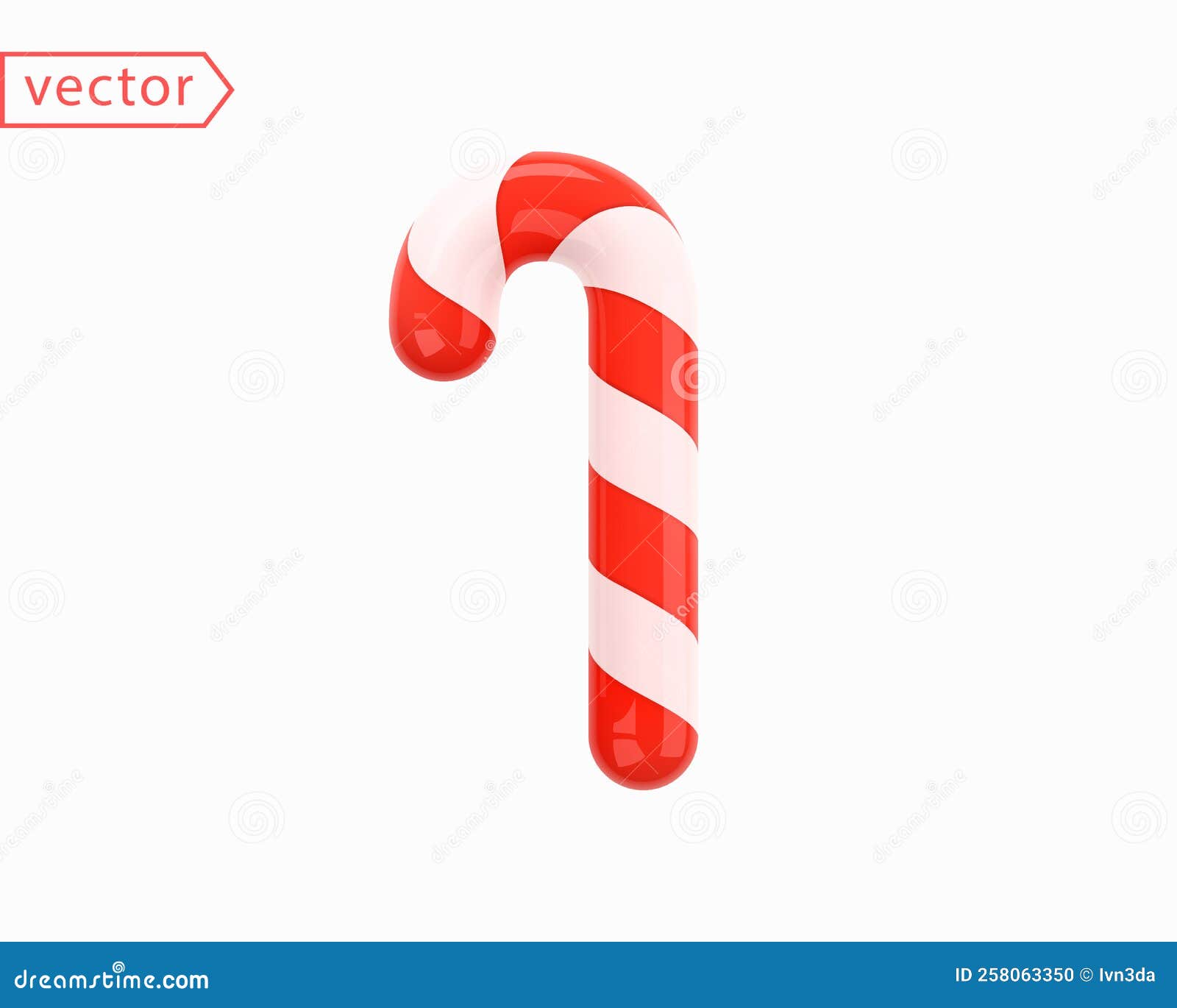 Red and white stick christmas decoration Vector Image