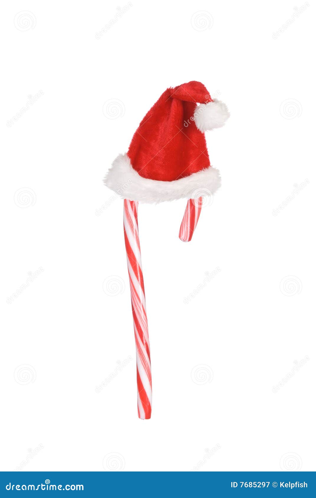 Candy cane and santa hat stock image. Image of isolated 7685297