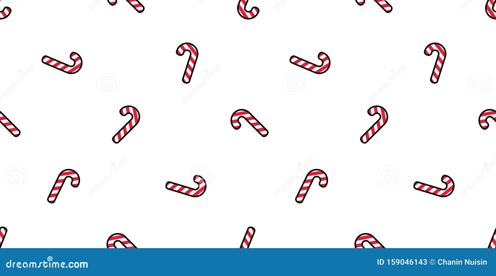 Candy Cane Seamless Pattern Christmas ...