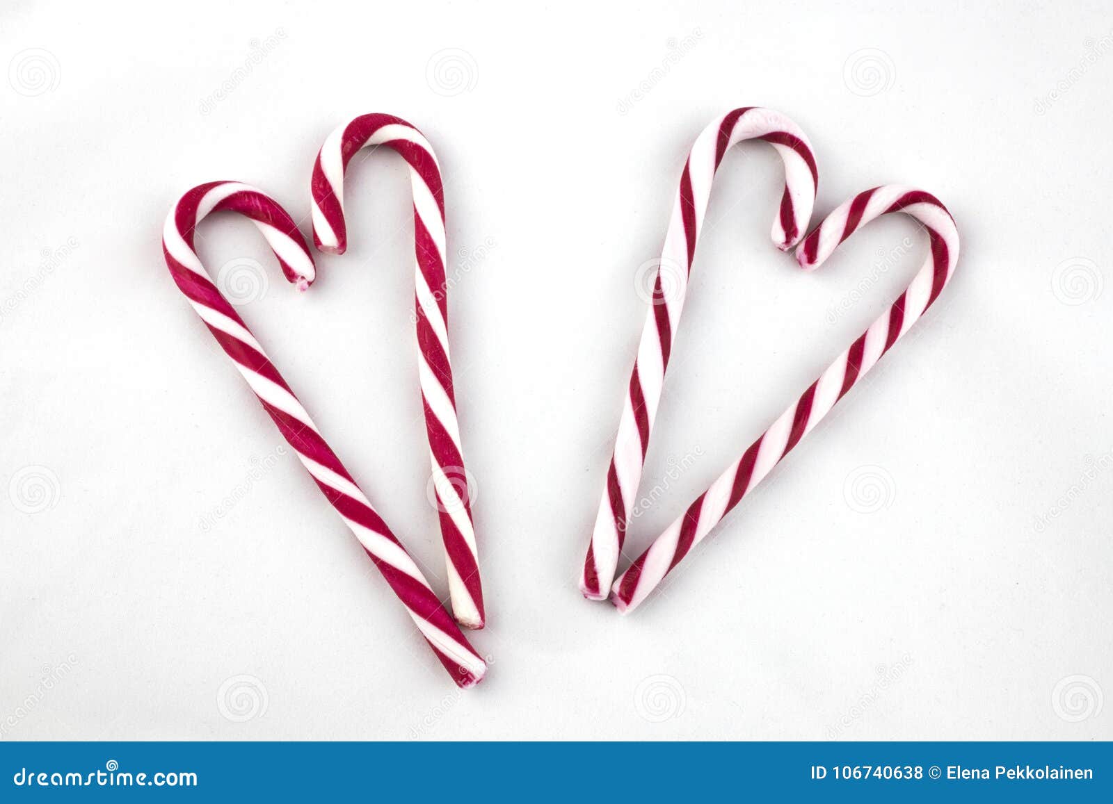 Candy Canes Arranged In A Heart Shape. Stock Photo Image of