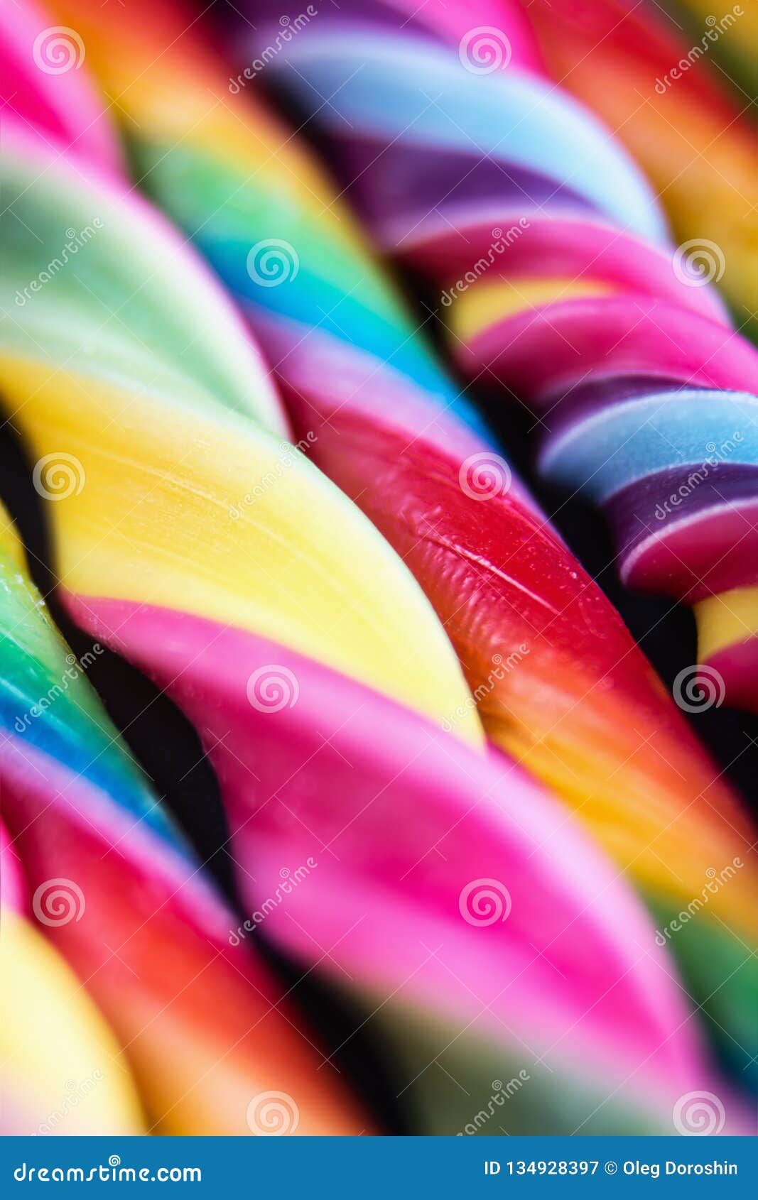 Candy Canes of Different Colors of the Rainbow Stock Image - Image of ...