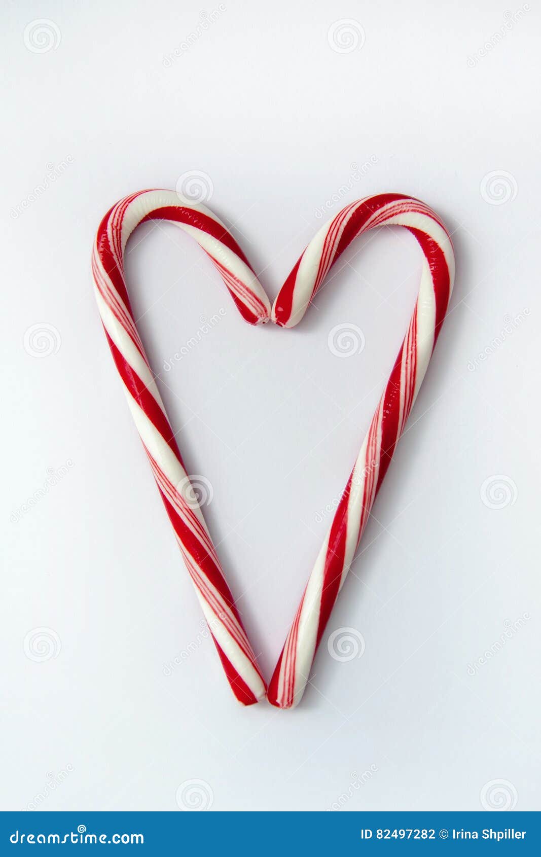 Candy Canes Hearts on White Stock Photo - Image of view, background ...