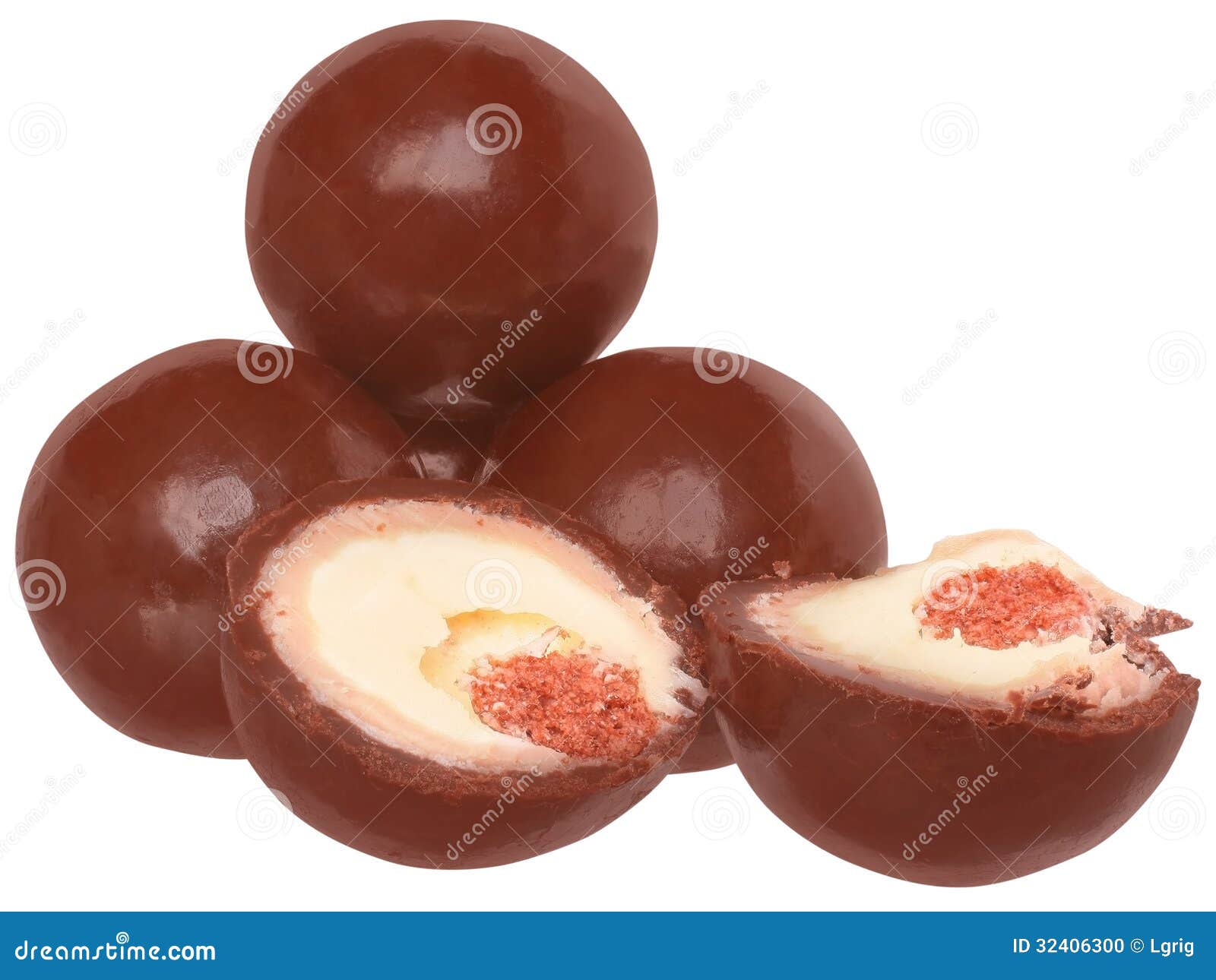 Candy Chocolate Balls With Cream Filling Stock Photo Image of food