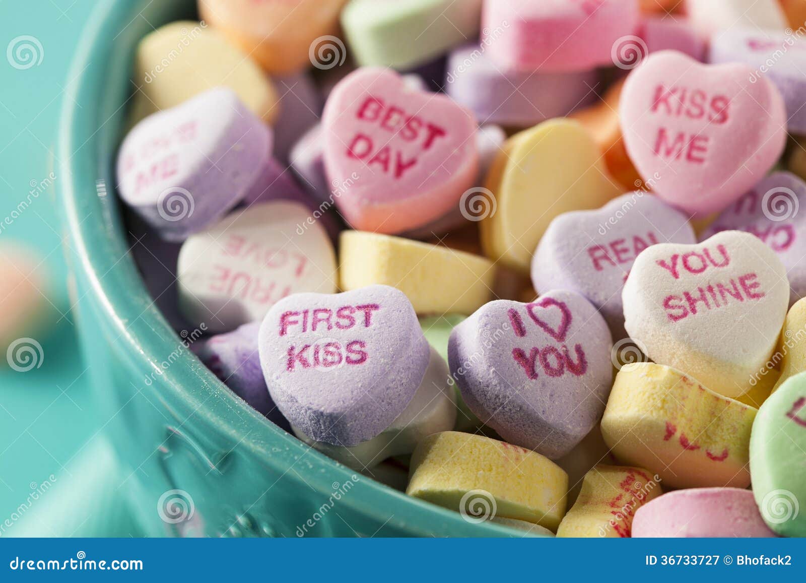 Candy Conversation Hearts for Valentine S Day Stock Image Image of