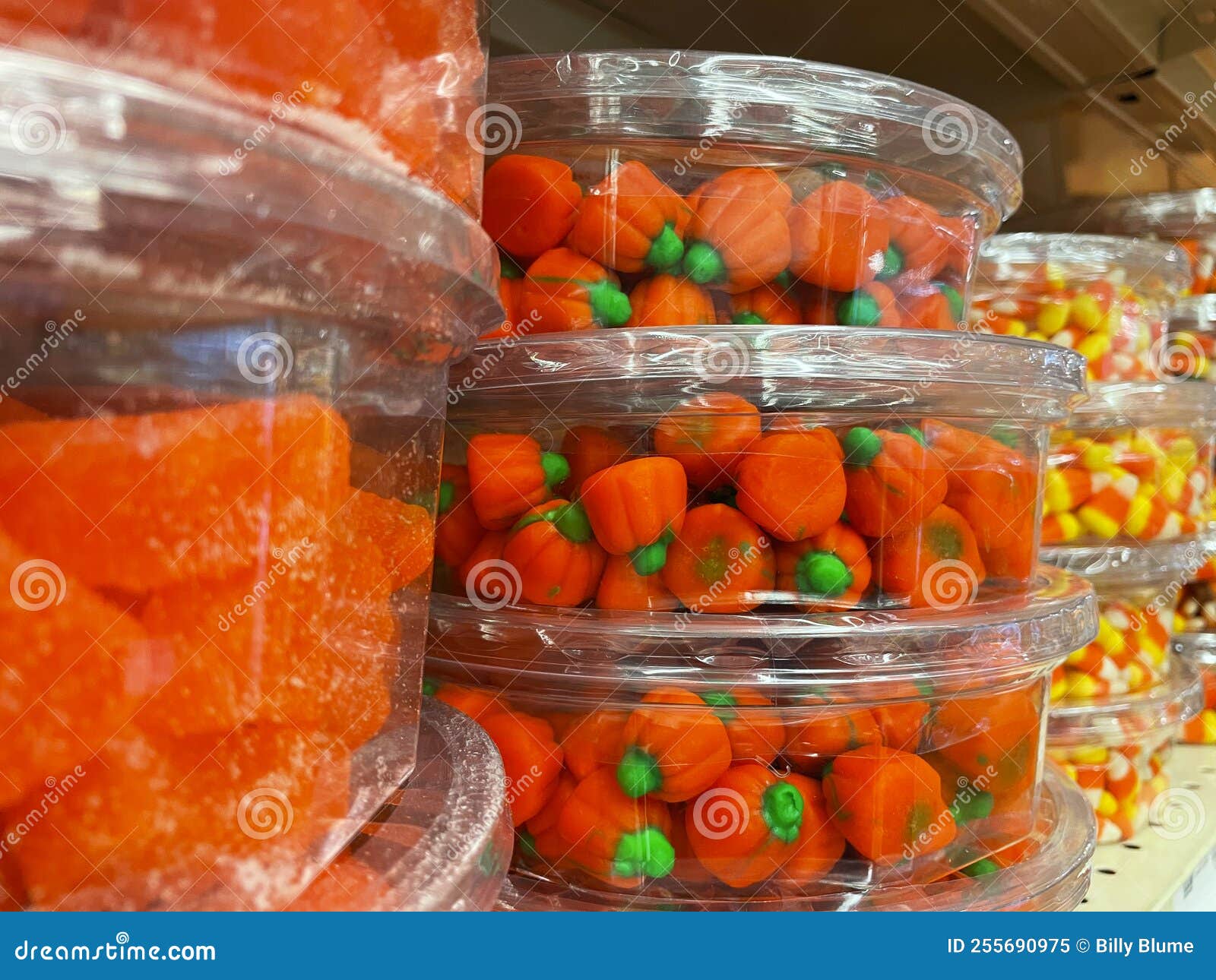 Candy Corn Fall Candy Yellow and Orange on a Grocery Store Shelf Side