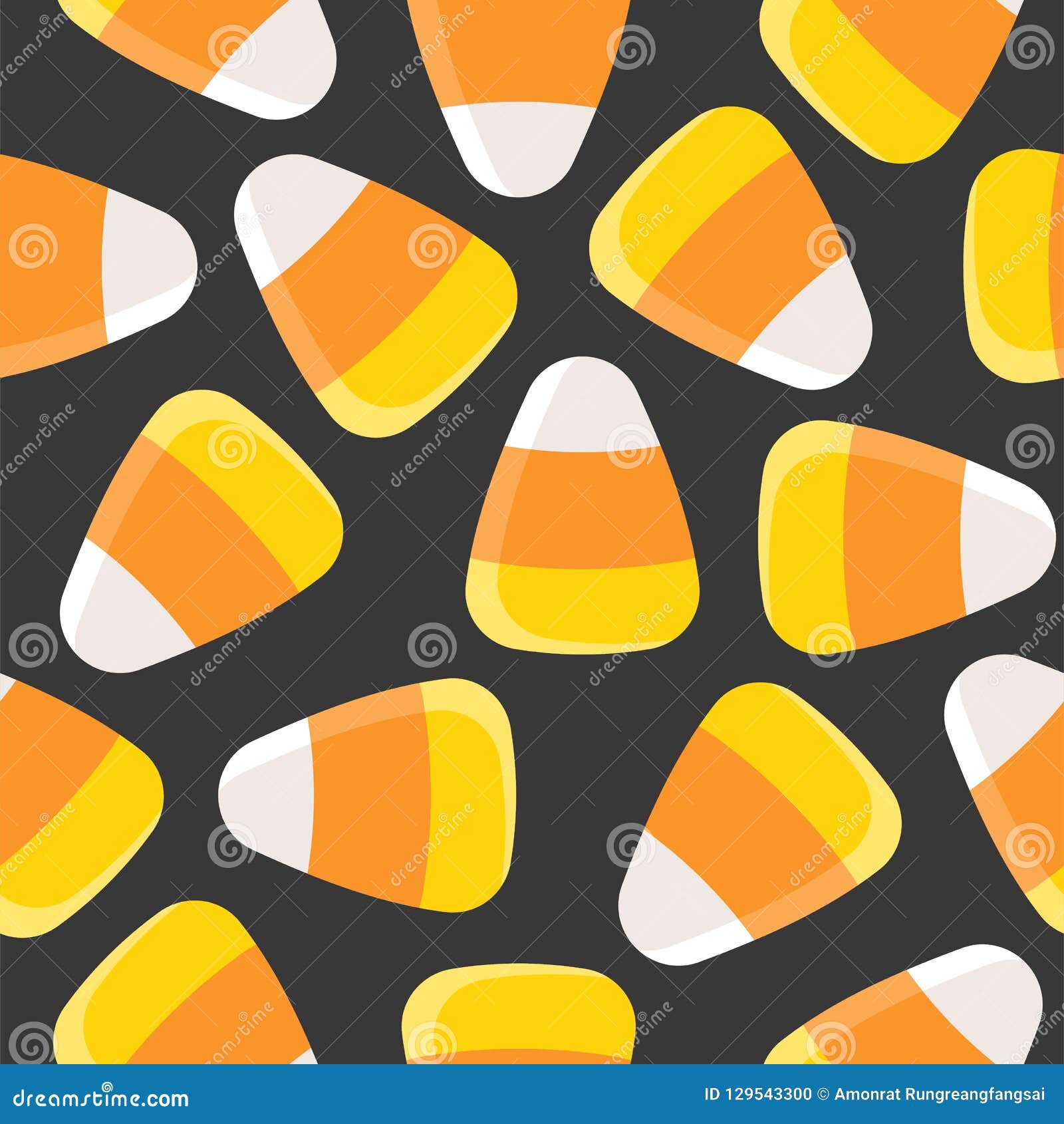 Seamless repeat pattern with cute ghosts candy corn white orange black  Vector illustration Line art Design concept for Halloween background  packaging wallpaper wrapping paper Stock Vector  Adobe Stock