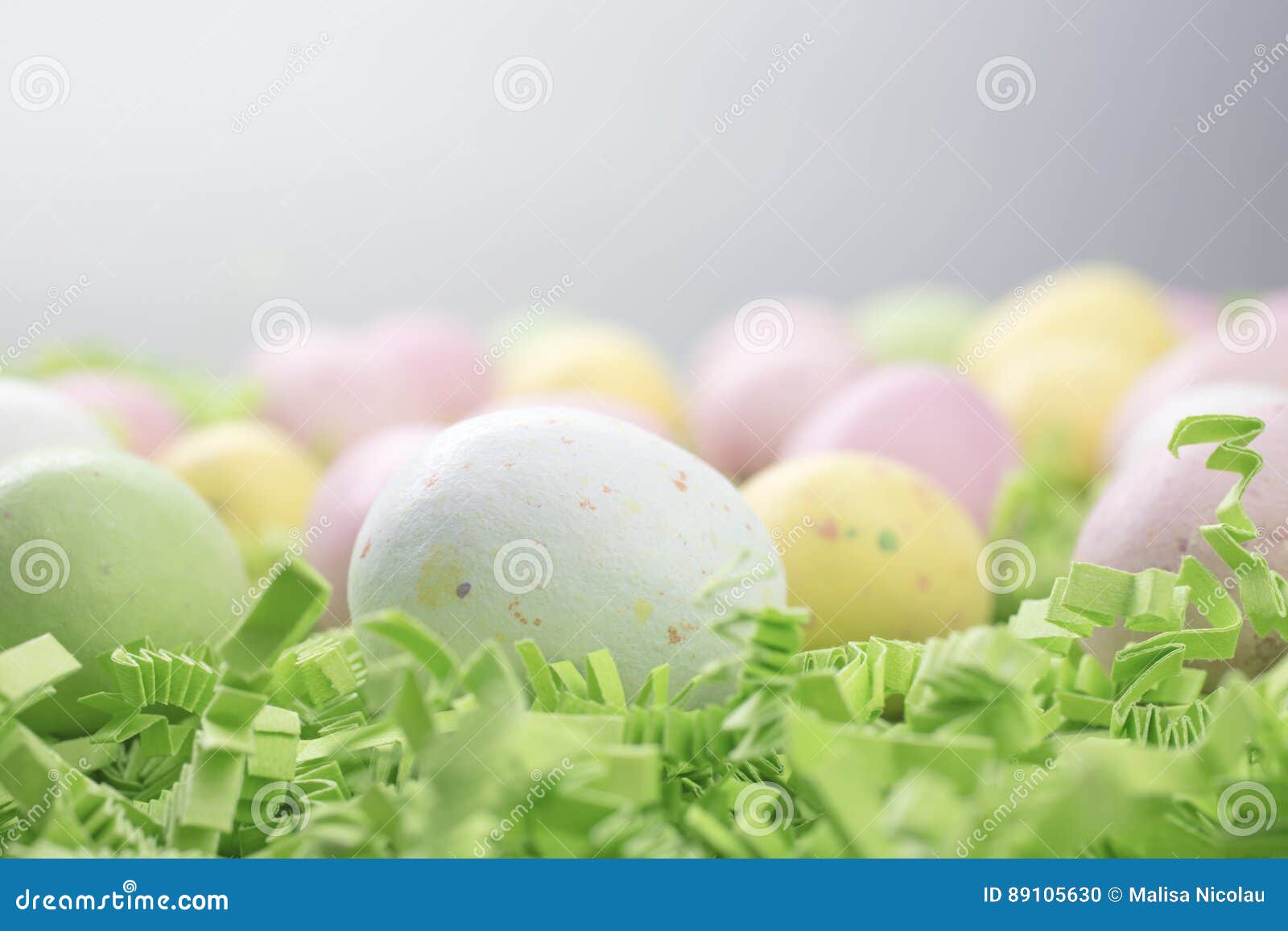 Candy Easter Eggs on Bed of Crepe Paper Stock Photo Image of oval