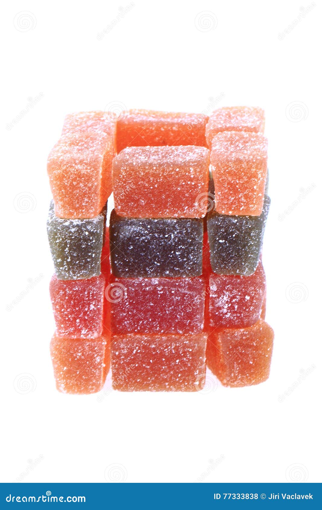 Candy fruit cubes isolated stock photo. Image of group 77333838