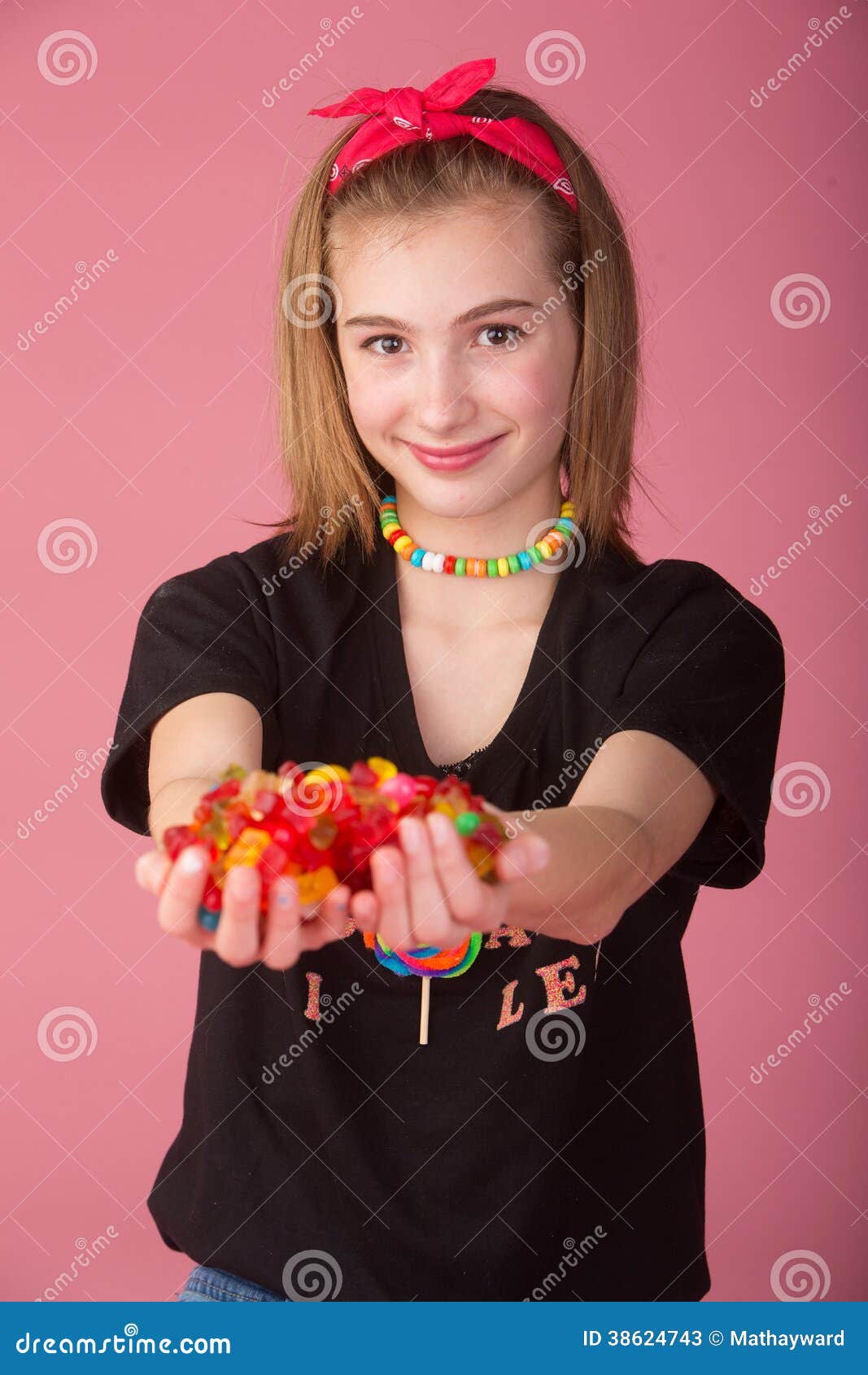 Candy girl stock image. Image of colors, happiness, green 38624743