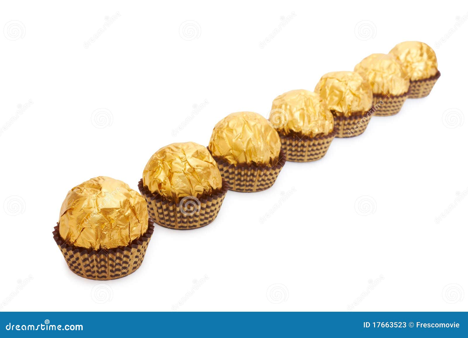 Candy in golden foil. stock image. Image of decorative 17663523