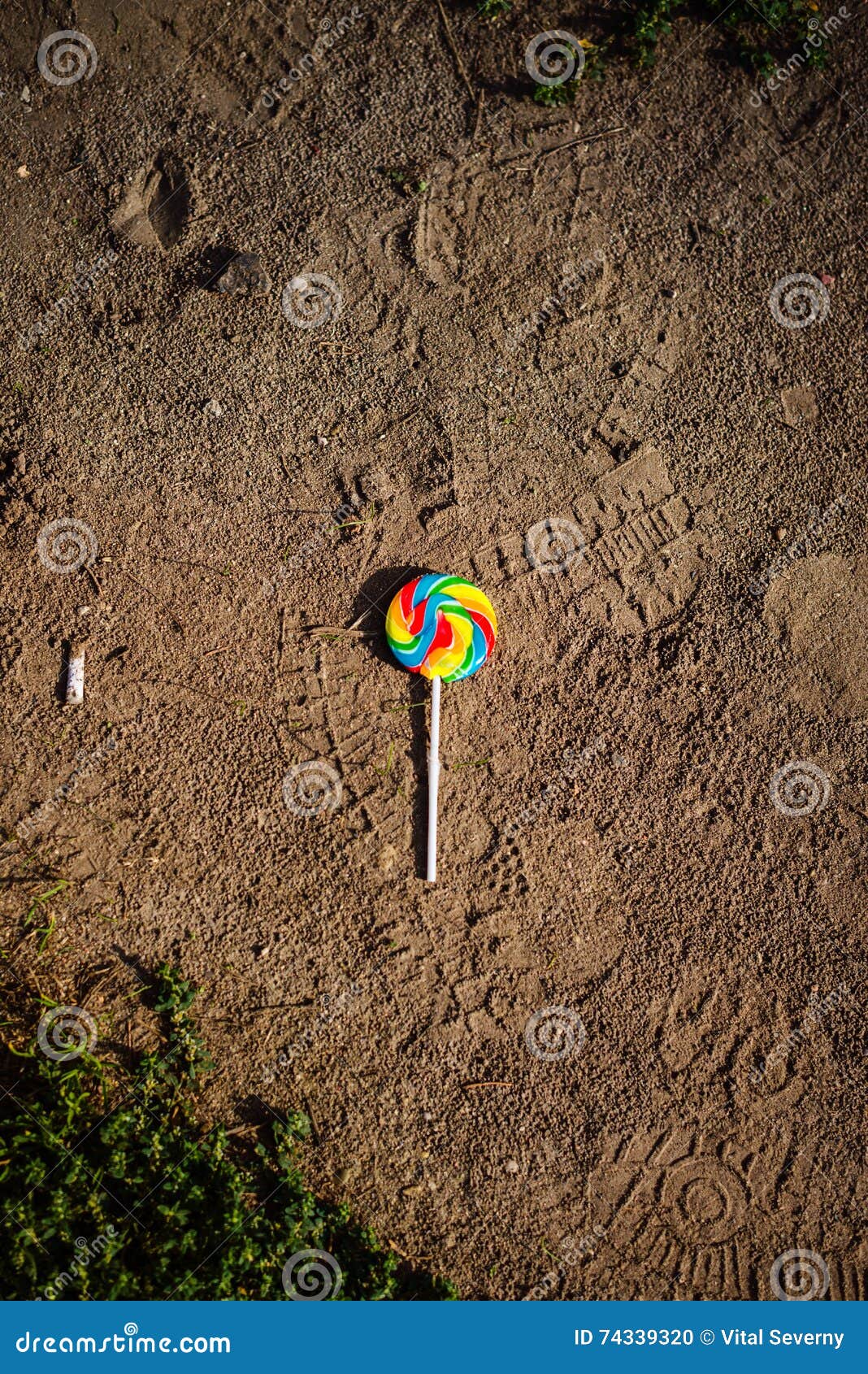 Candy on the ground. stock photo. Image of magic, rule 74339320