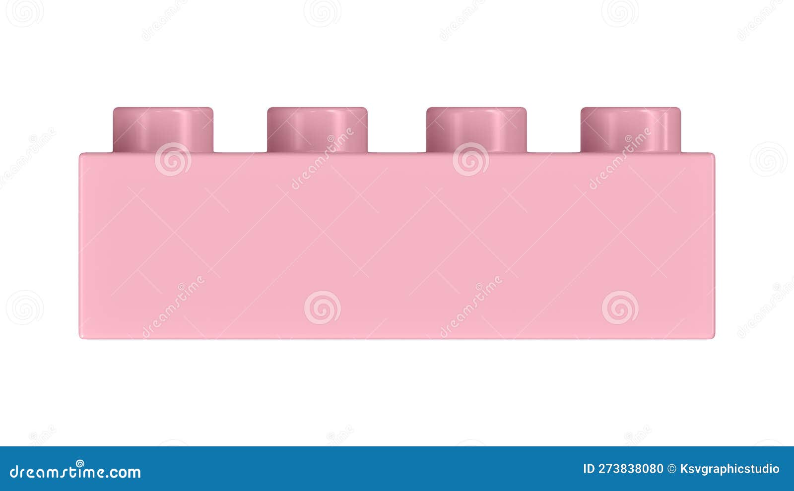 Candy Pink Lego Block Isolated on a White Background. Stock Illustration -  Illustration of design, create: 273838080