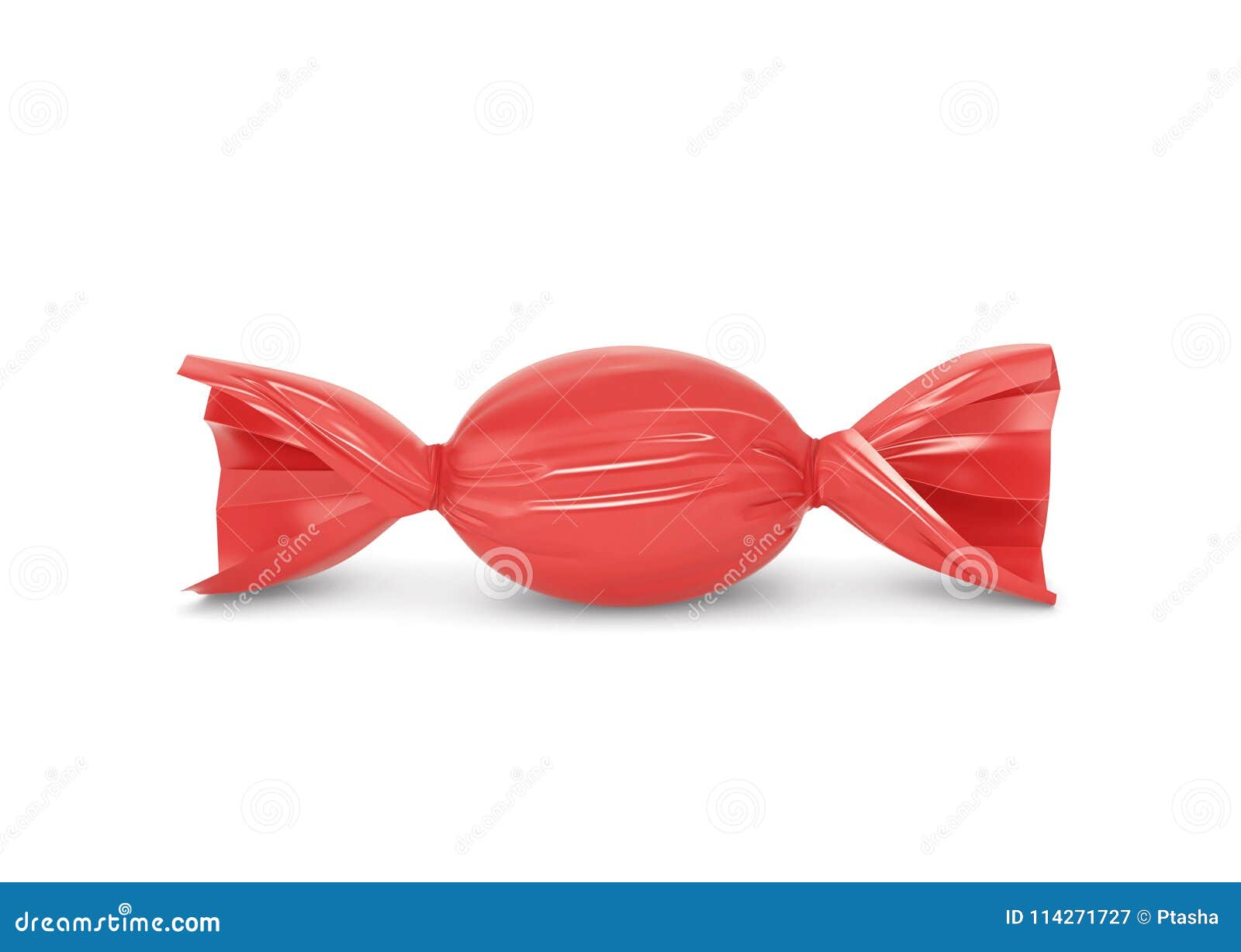 Candy in a Red Wrapper Isolated on White Stock Illustration