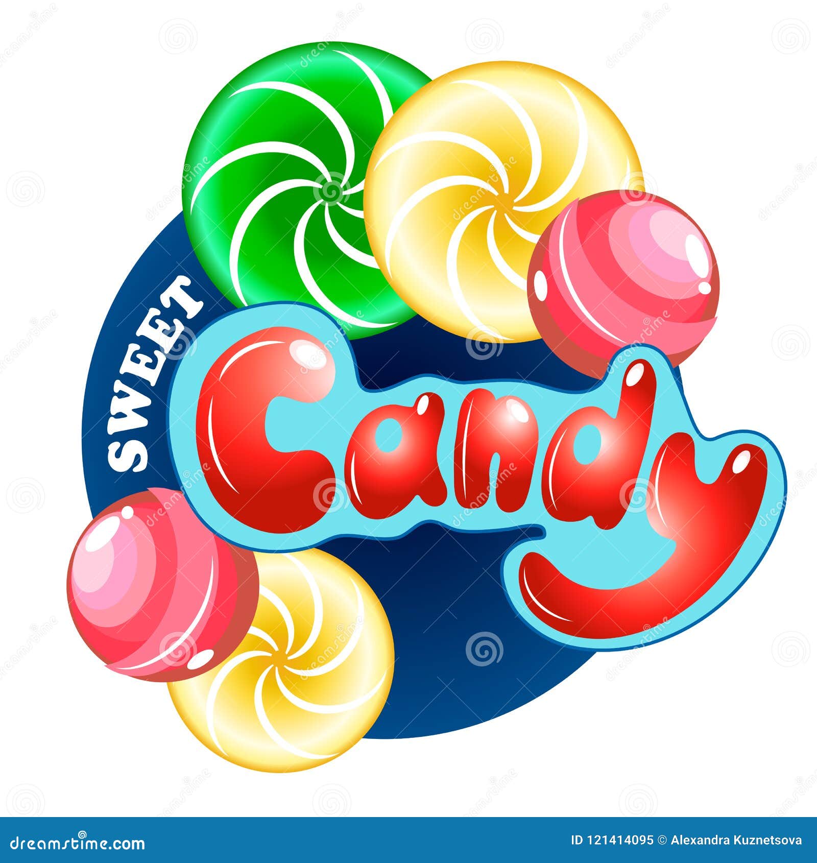 Candy set with lettering stock illustration. Illustration of logo ...