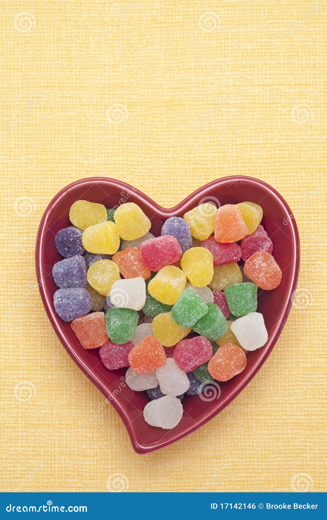 Candy Spice Drops in a Red Heart Shaped Bowl Stock Photo Image of